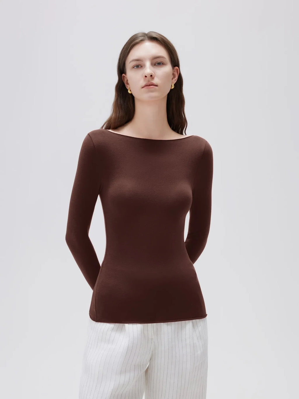 Cloud Cashmere Boat Neck Shirt - Long Sleeve