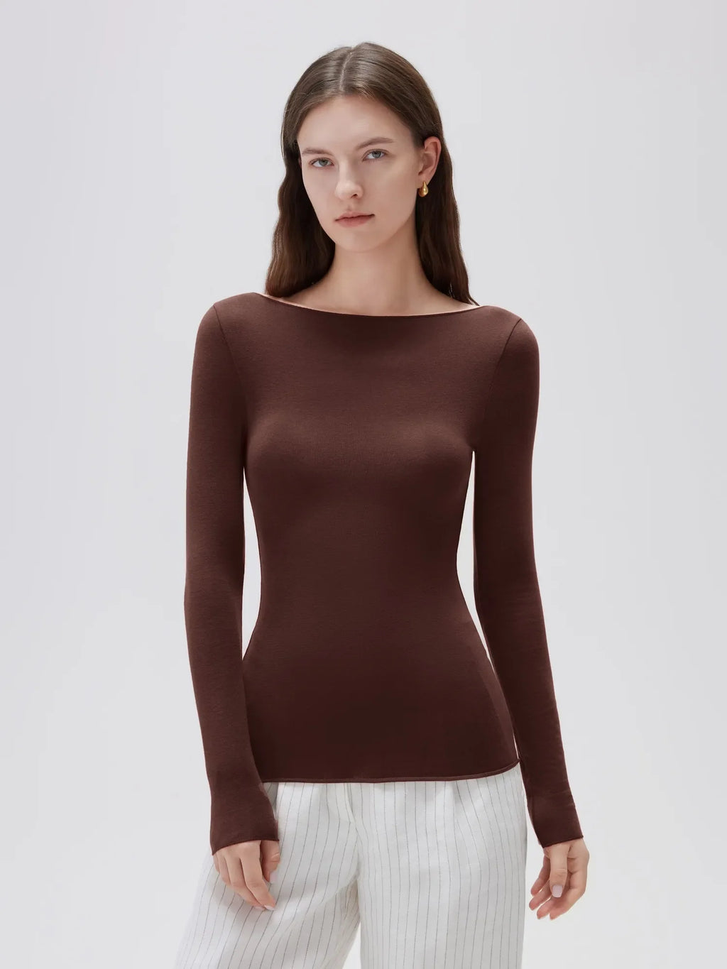 Cloud Cashmere Boat Neck Shirt - Long Sleeve