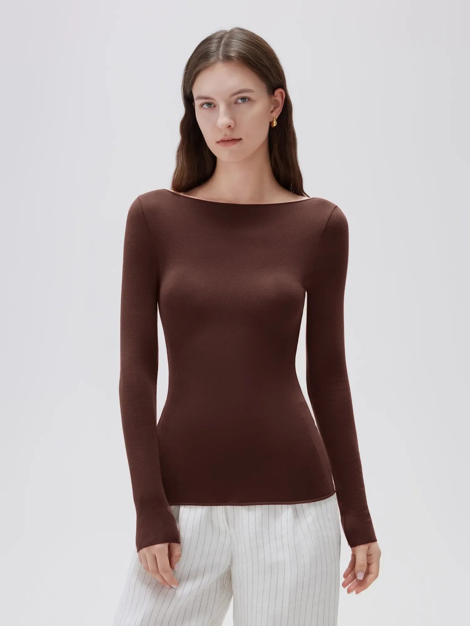 Cloud Cashmere Boat Neck Shirt - Long Sleeve