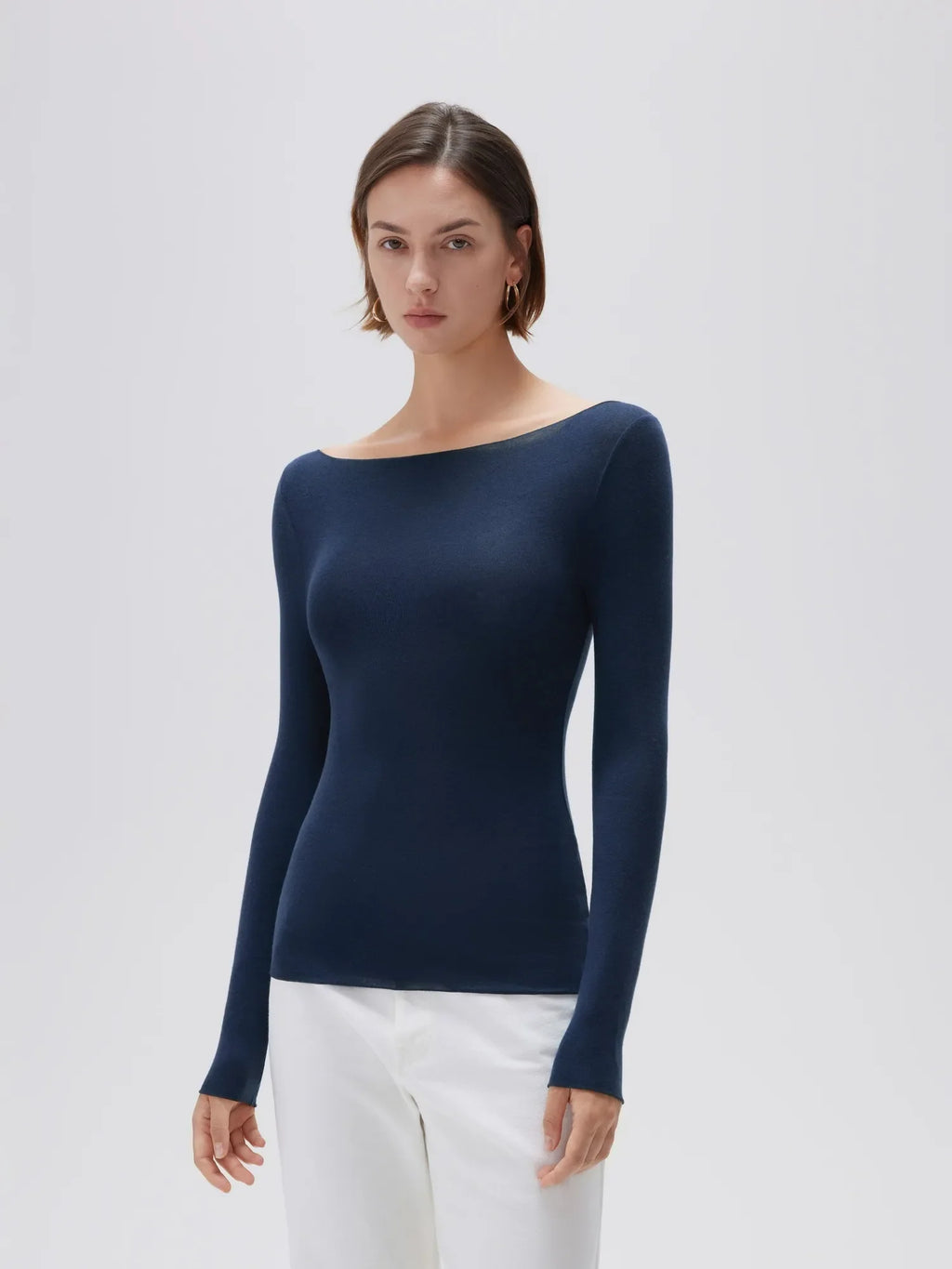 Cloud Cashmere Boat Neck Shirt - Long Sleeve