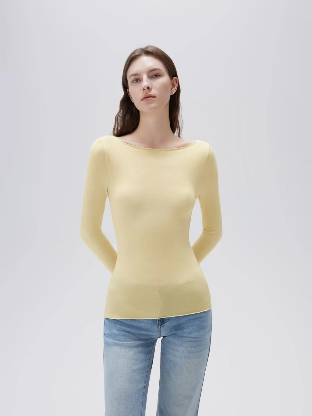 Cloud Cashmere Boat Neck Shirt - Long Sleeve