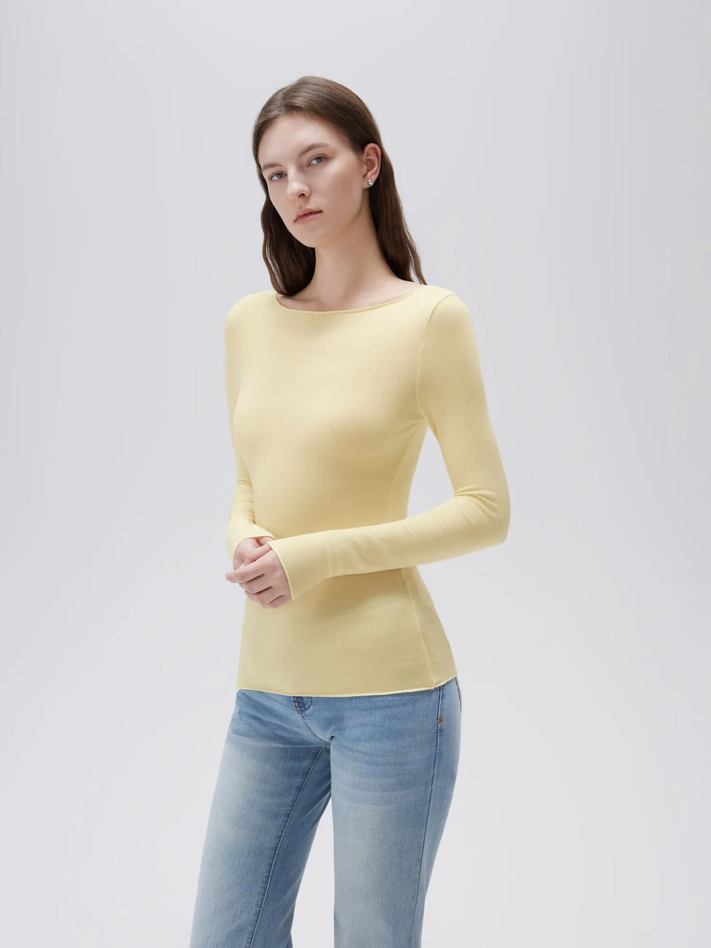 Cloud Cashmere Boat Neck Shirt - Long Sleeve