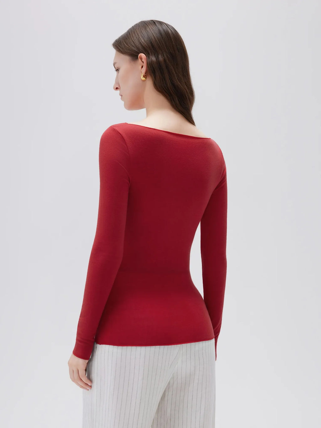 Cloud Cashmere Boat Neck Shirt - Long Sleeve