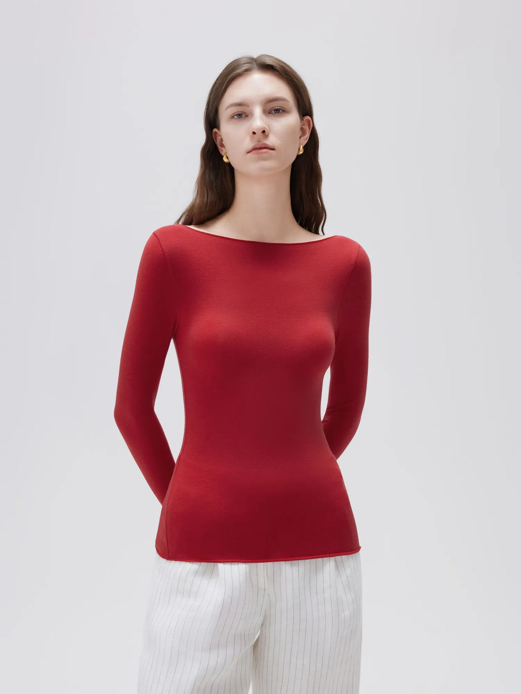 Cloud Cashmere Boat Neck Shirt - Long Sleeve