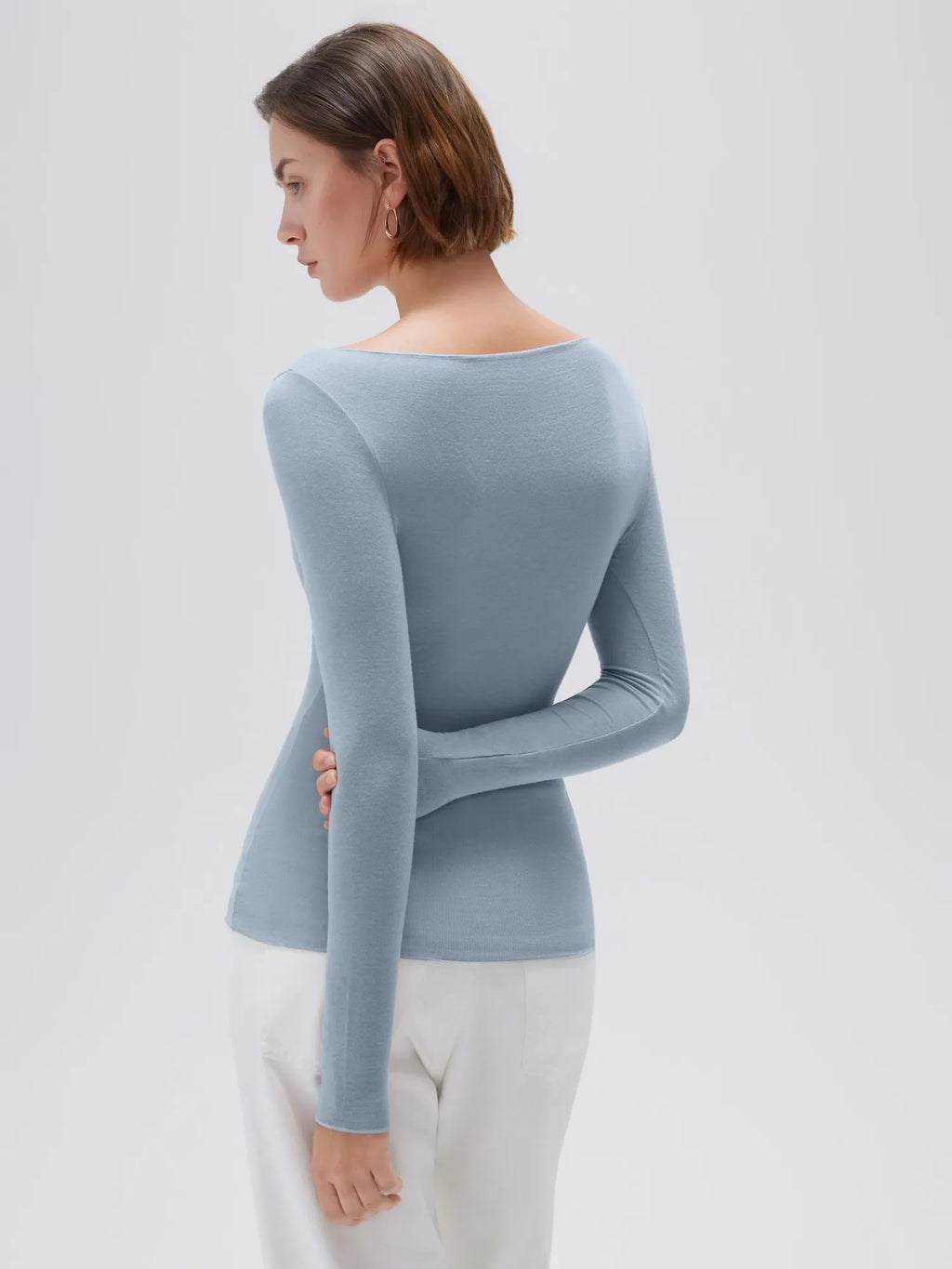 Cloud Cashmere Boat Neck Shirt - Long Sleeve