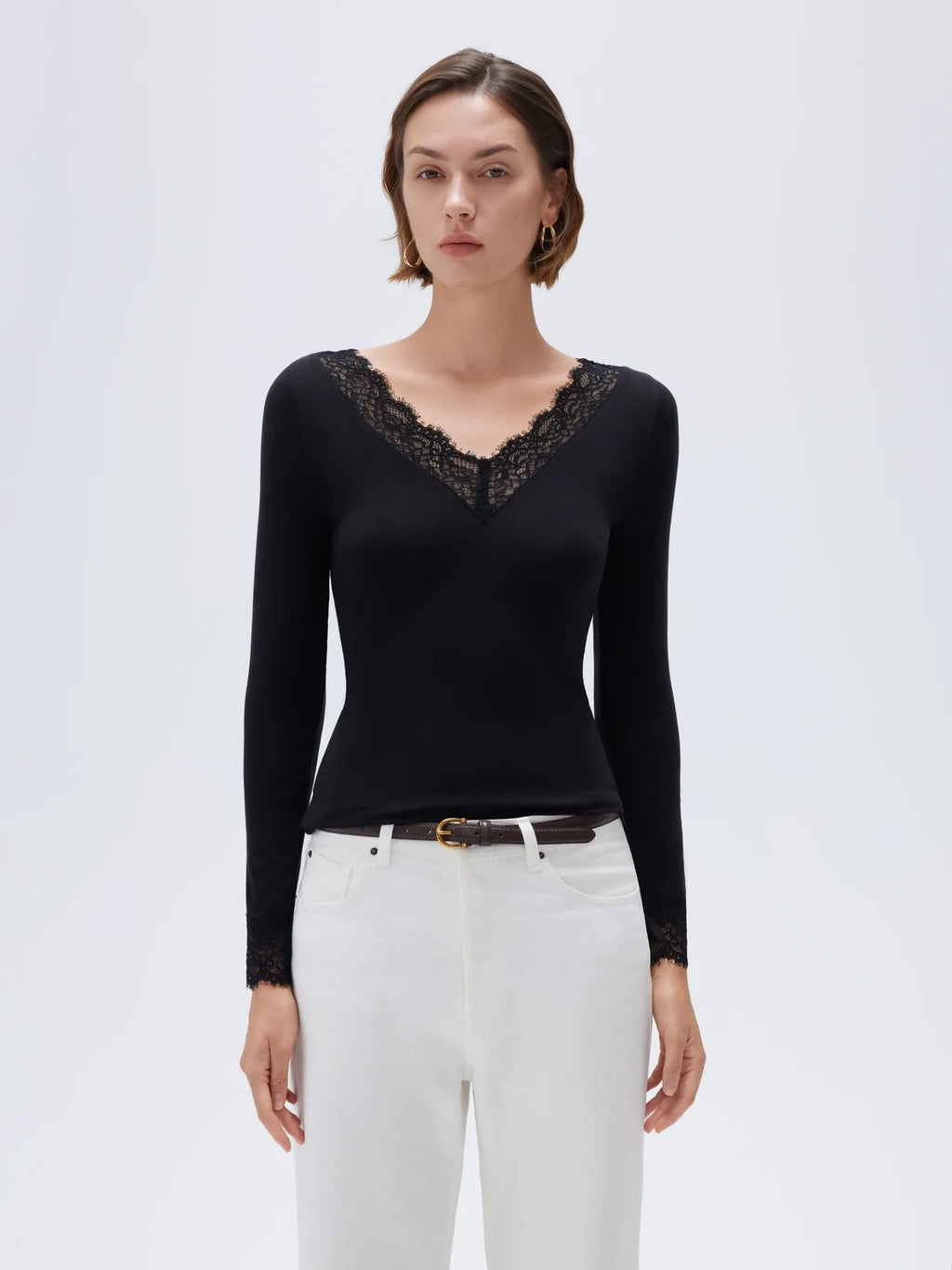 Cloud Cashmere Lace Shirt - Long Sleeve