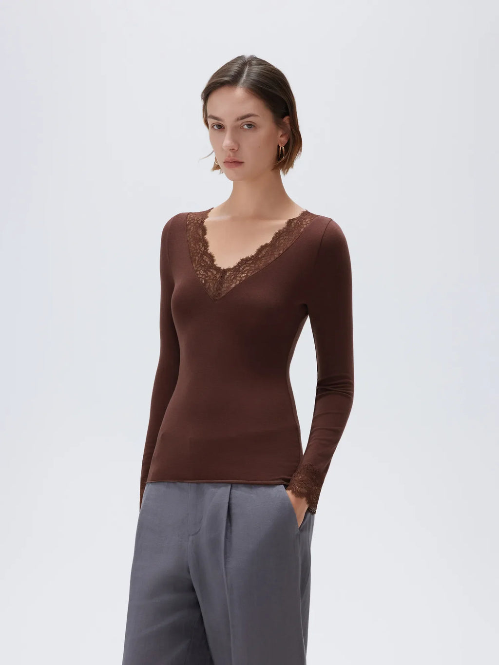 Cloud Cashmere Lace Shirt - Long Sleeve
