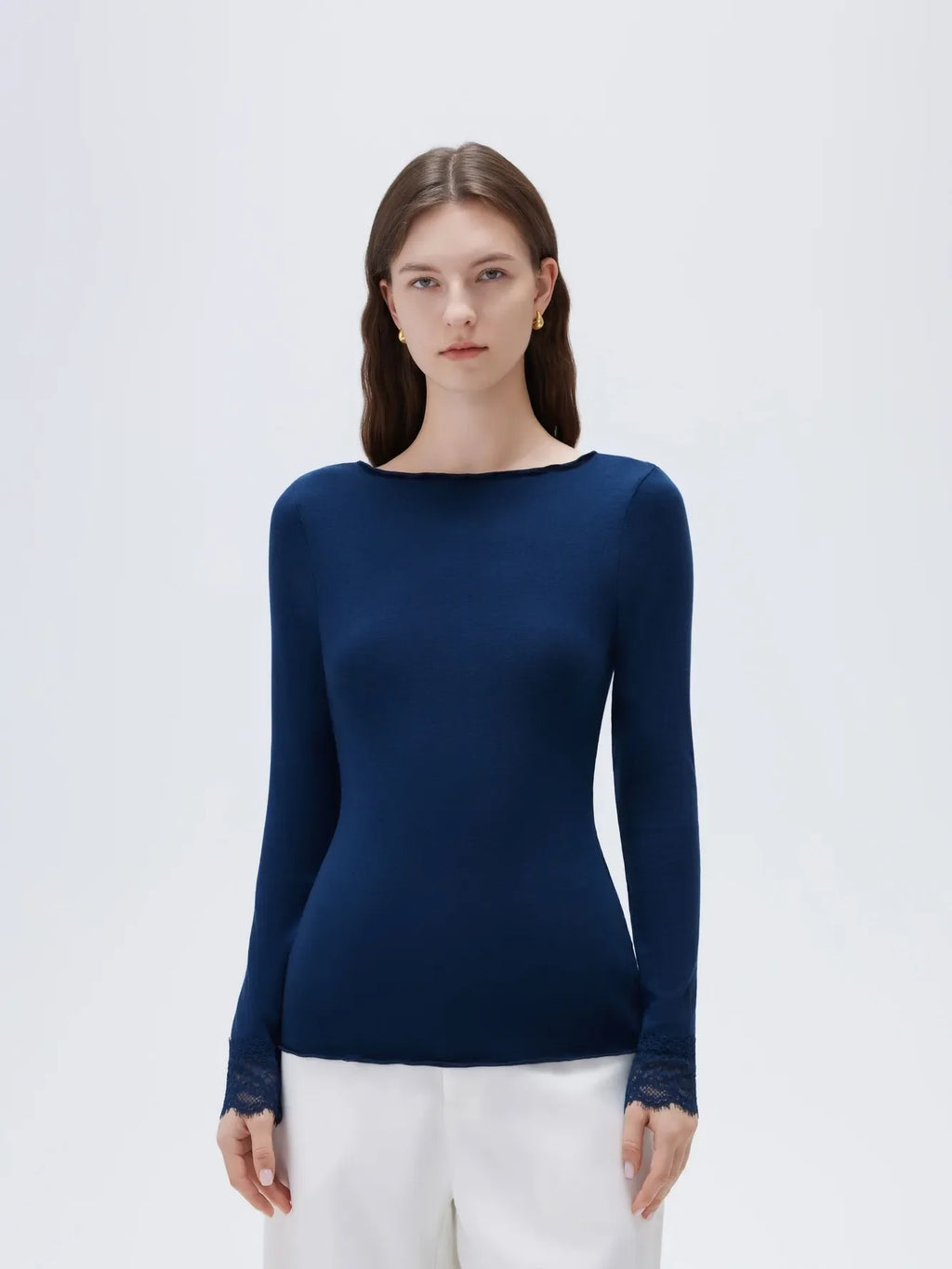 Cloud Cashmere Lace Shirt - Long Sleeve
