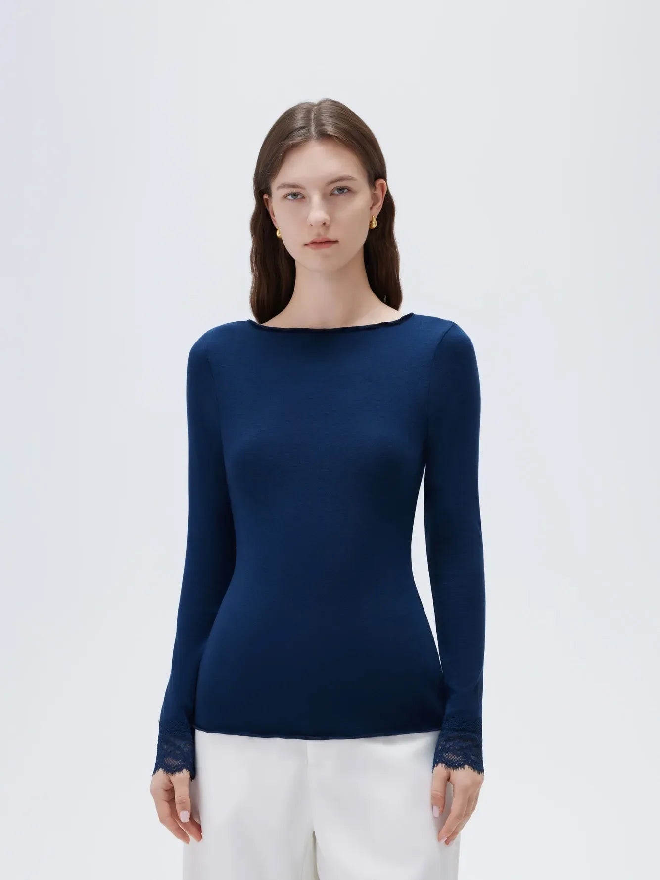 Cloud Cashmere Lace Shirt - Long Sleeve