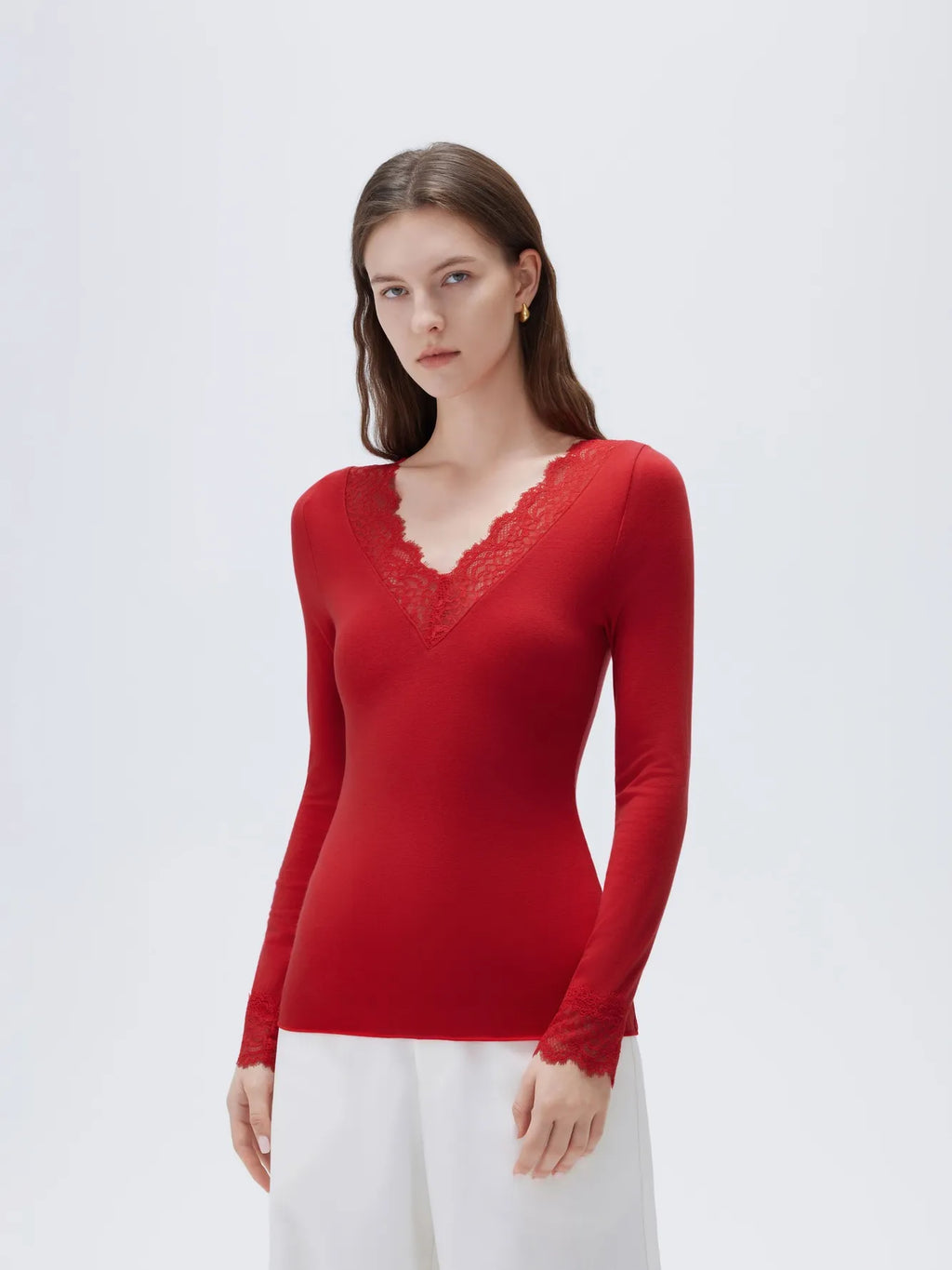 Cloud Cashmere Lace Shirt - Long Sleeve