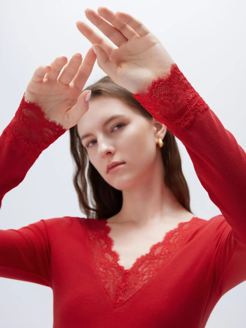 Cloud Cashmere Lace Shirt - Long Sleeve