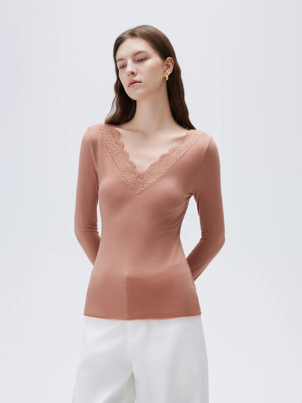 Cloud Cashmere Lace Shirt - Long Sleeve