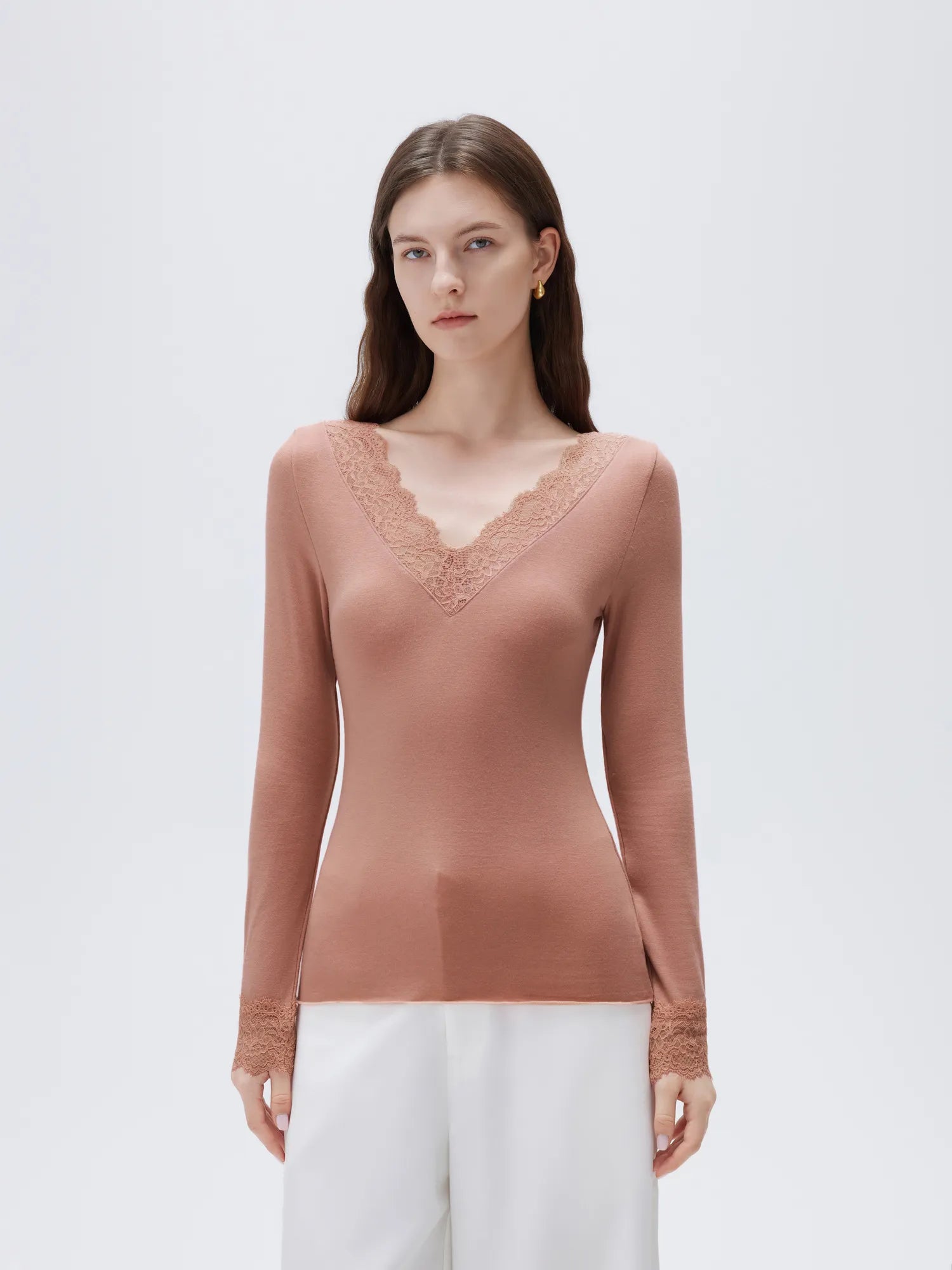 Cloud Cashmere Lace Shirt - Long Sleeve