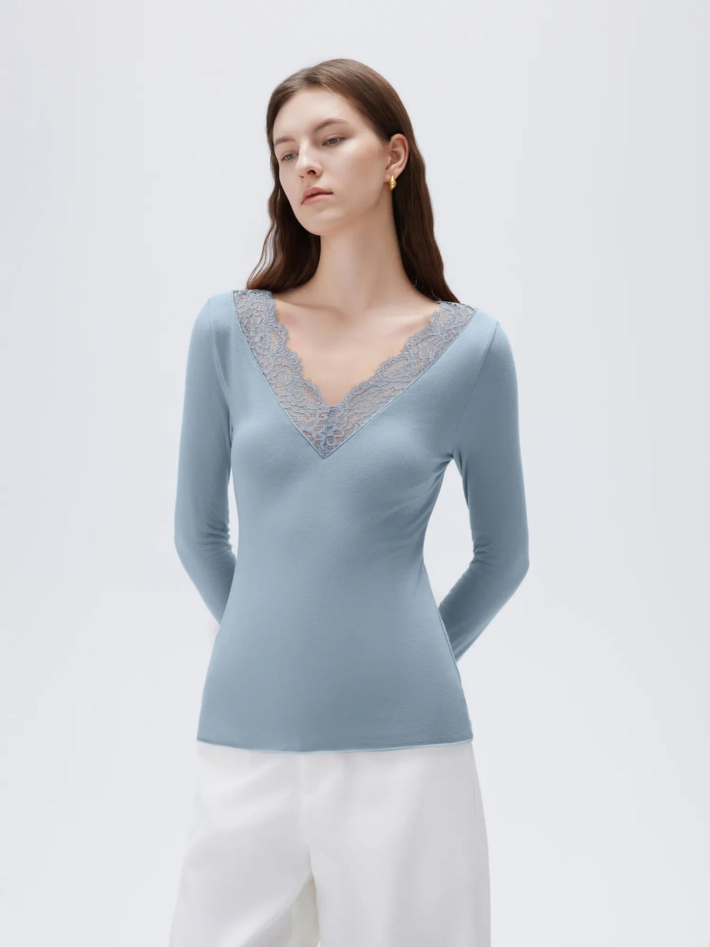 Cloud Cashmere Lace Shirt - Long Sleeve