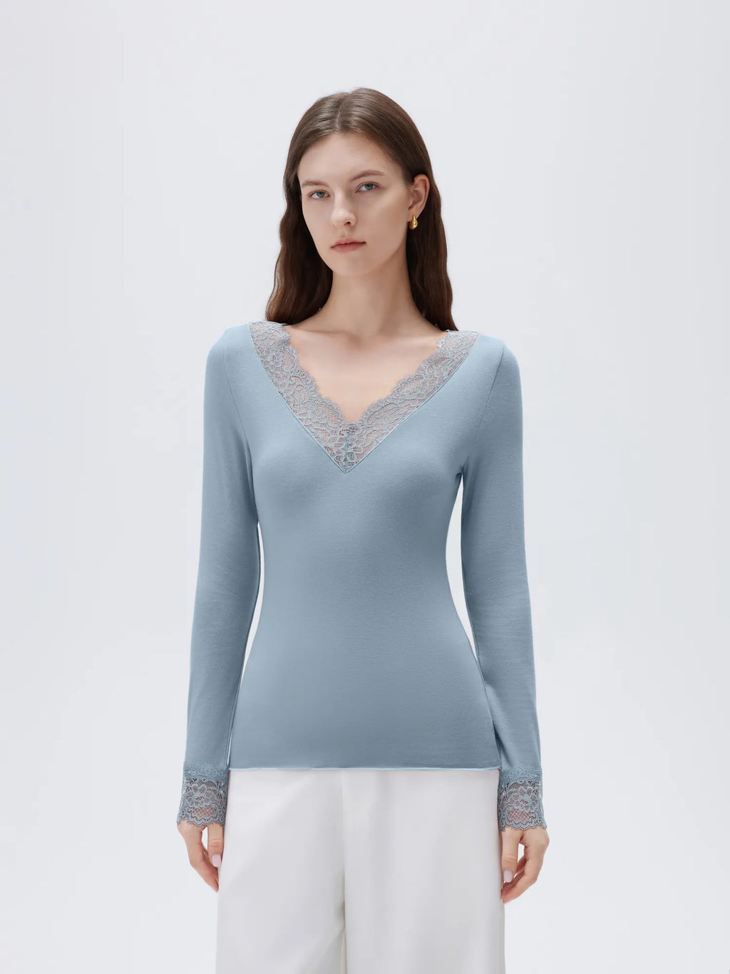Cloud Cashmere Lace Shirt - Long Sleeve
