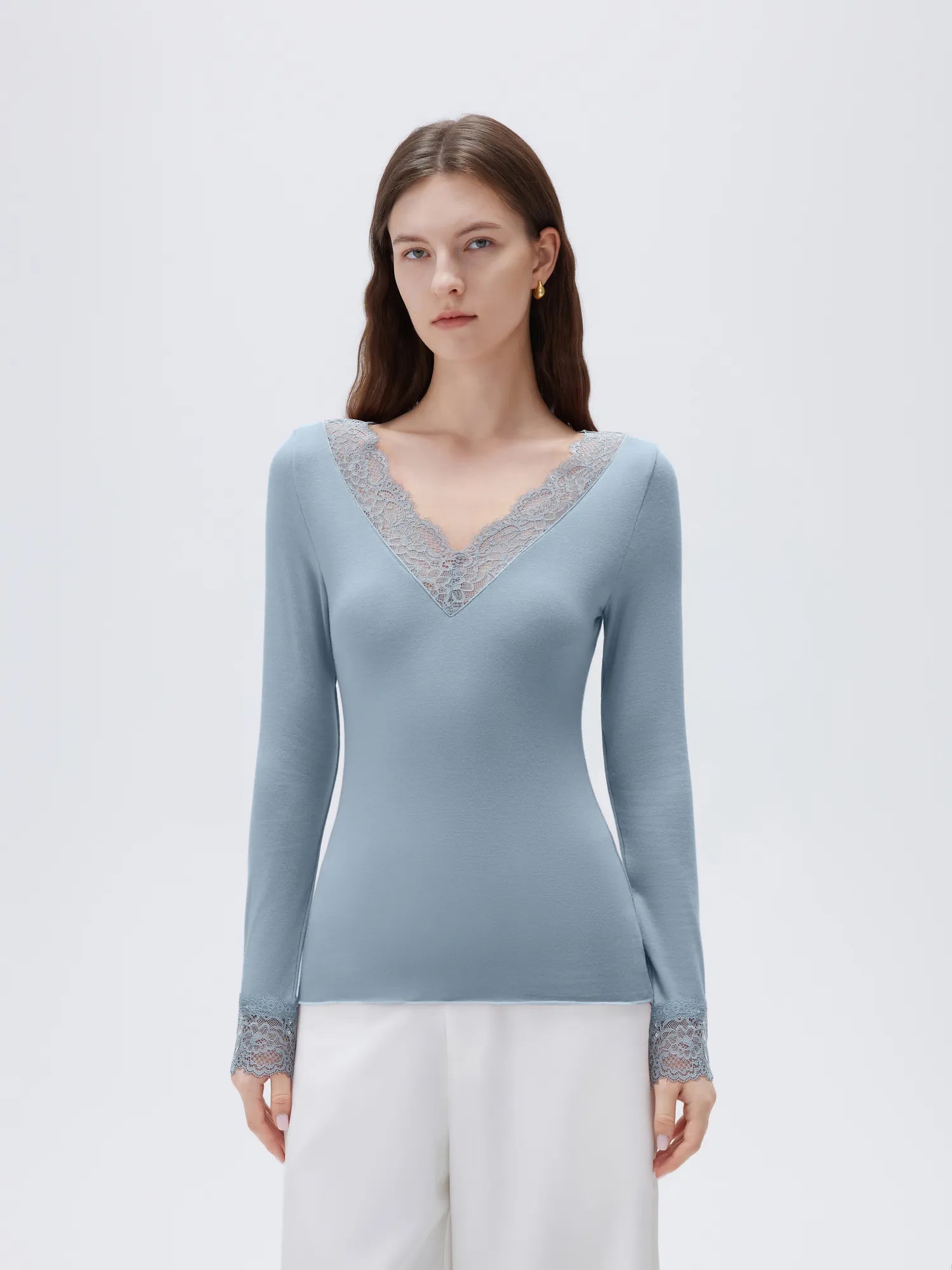 Cloud Cashmere Lace Shirt - Long Sleeve