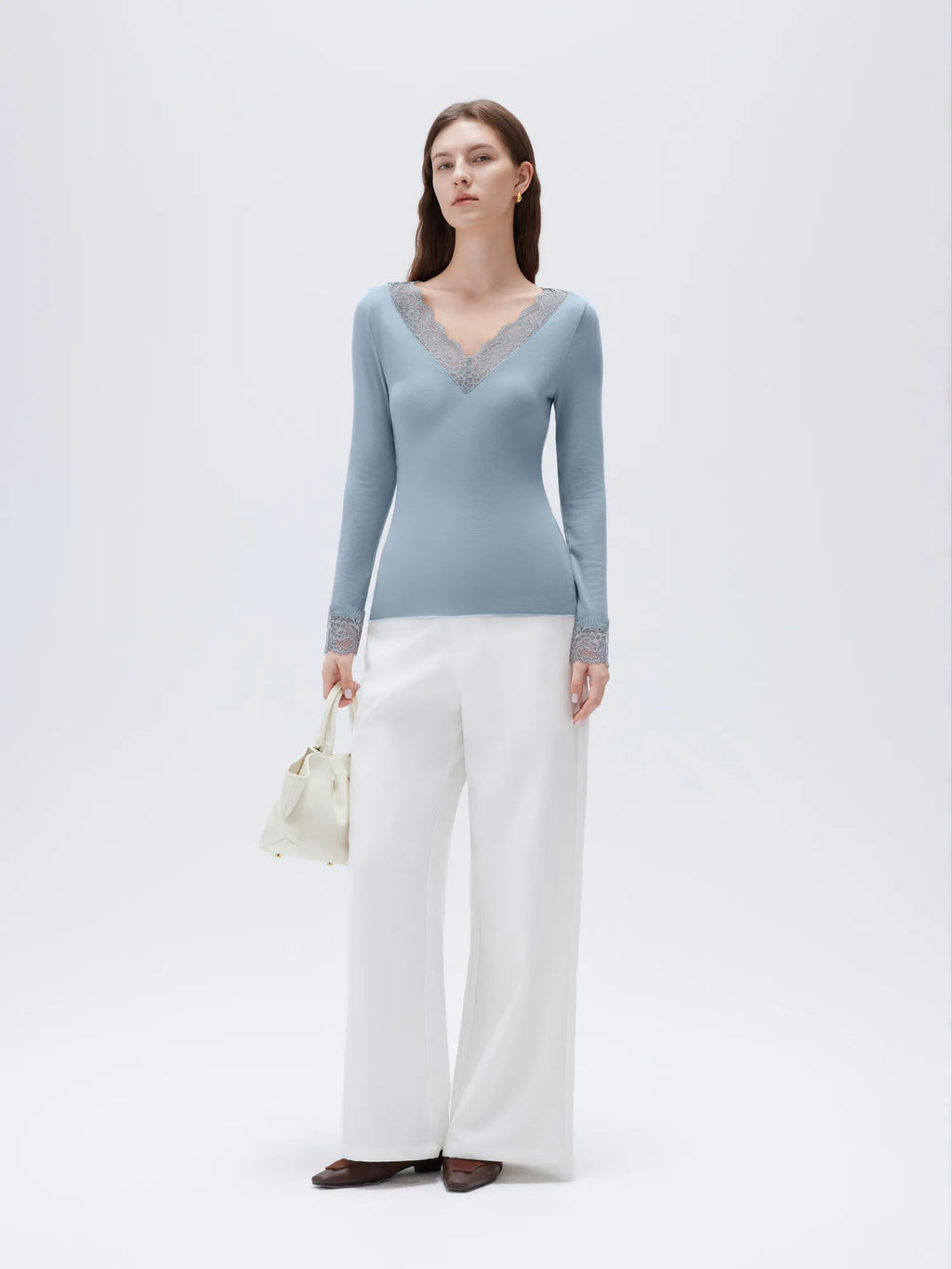 Cloud Cashmere Lace Shirt - Long Sleeve