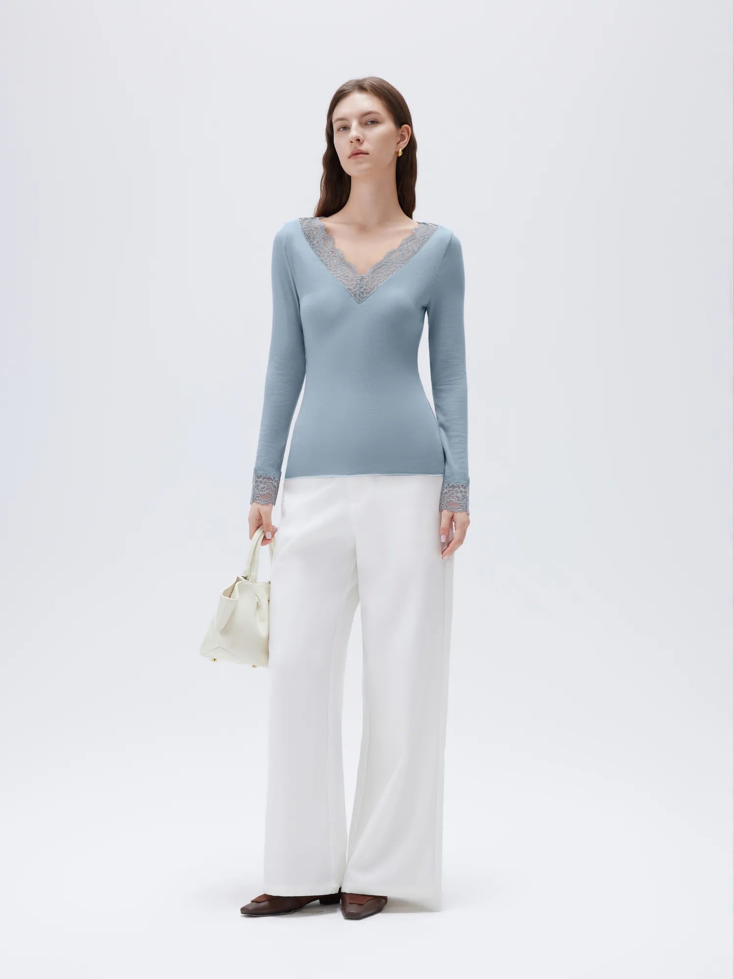 Cloud Cashmere Lace Shirt - Long Sleeve