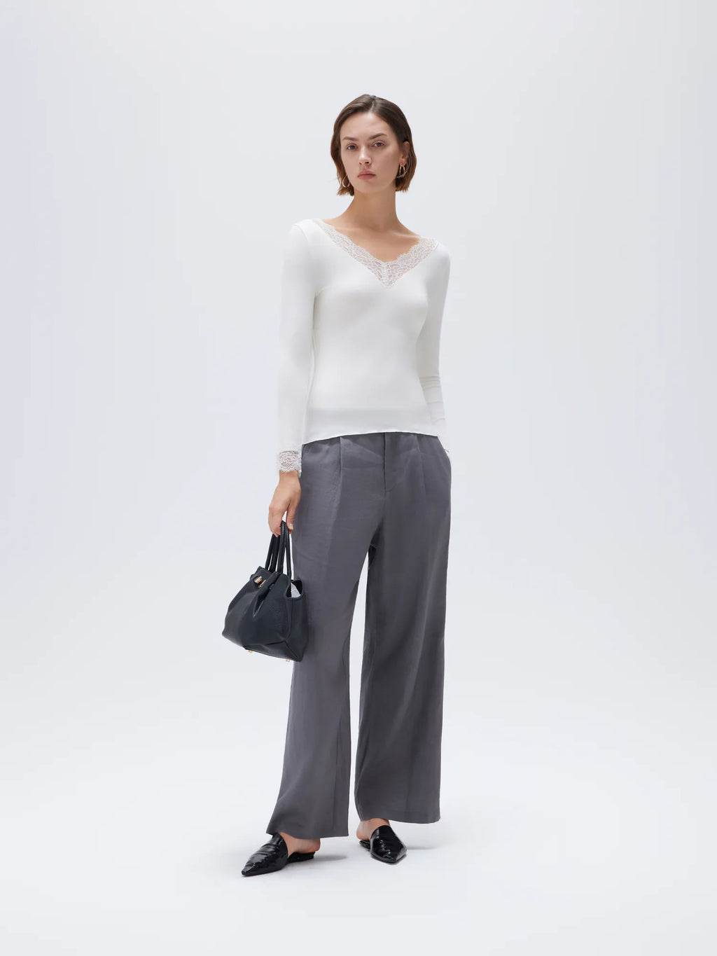 Cloud Cashmere Lace Shirt - Long Sleeve