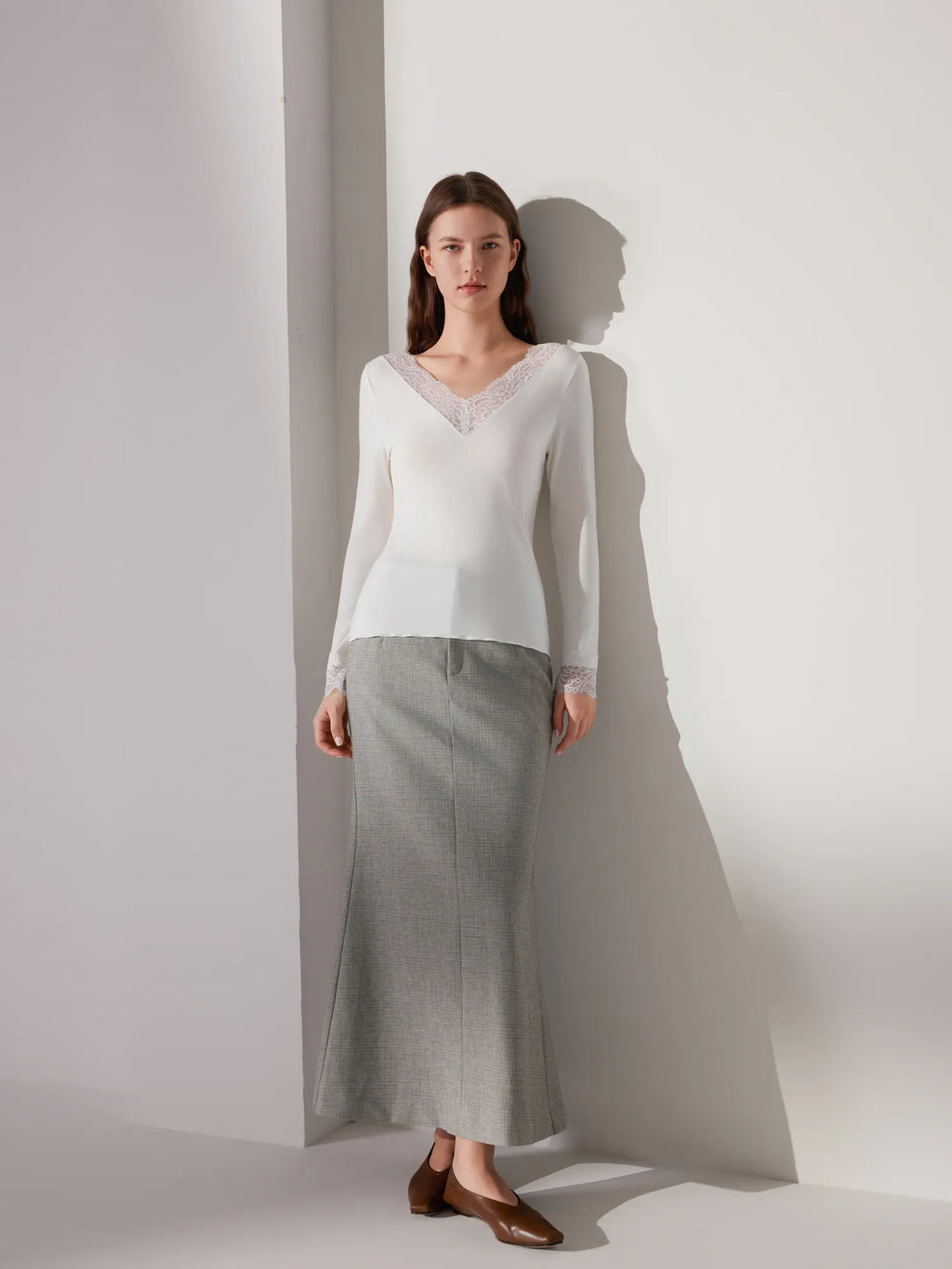 Cloud Cashmere Lace Shirt - Long Sleeve