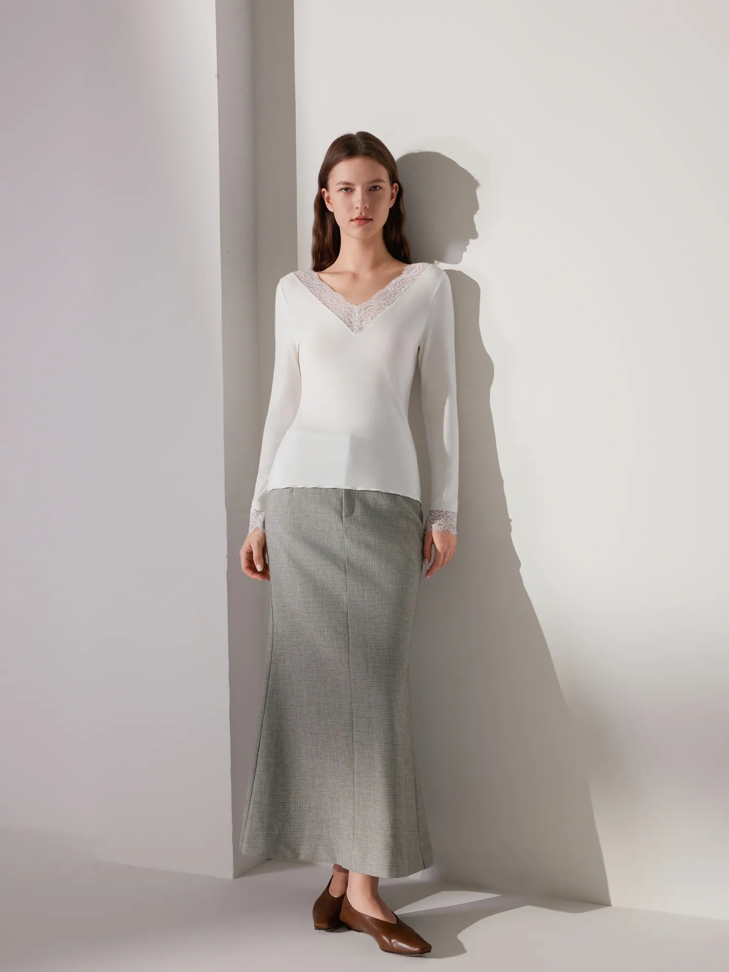 Cloud Cashmere Lace Shirt - Long Sleeve