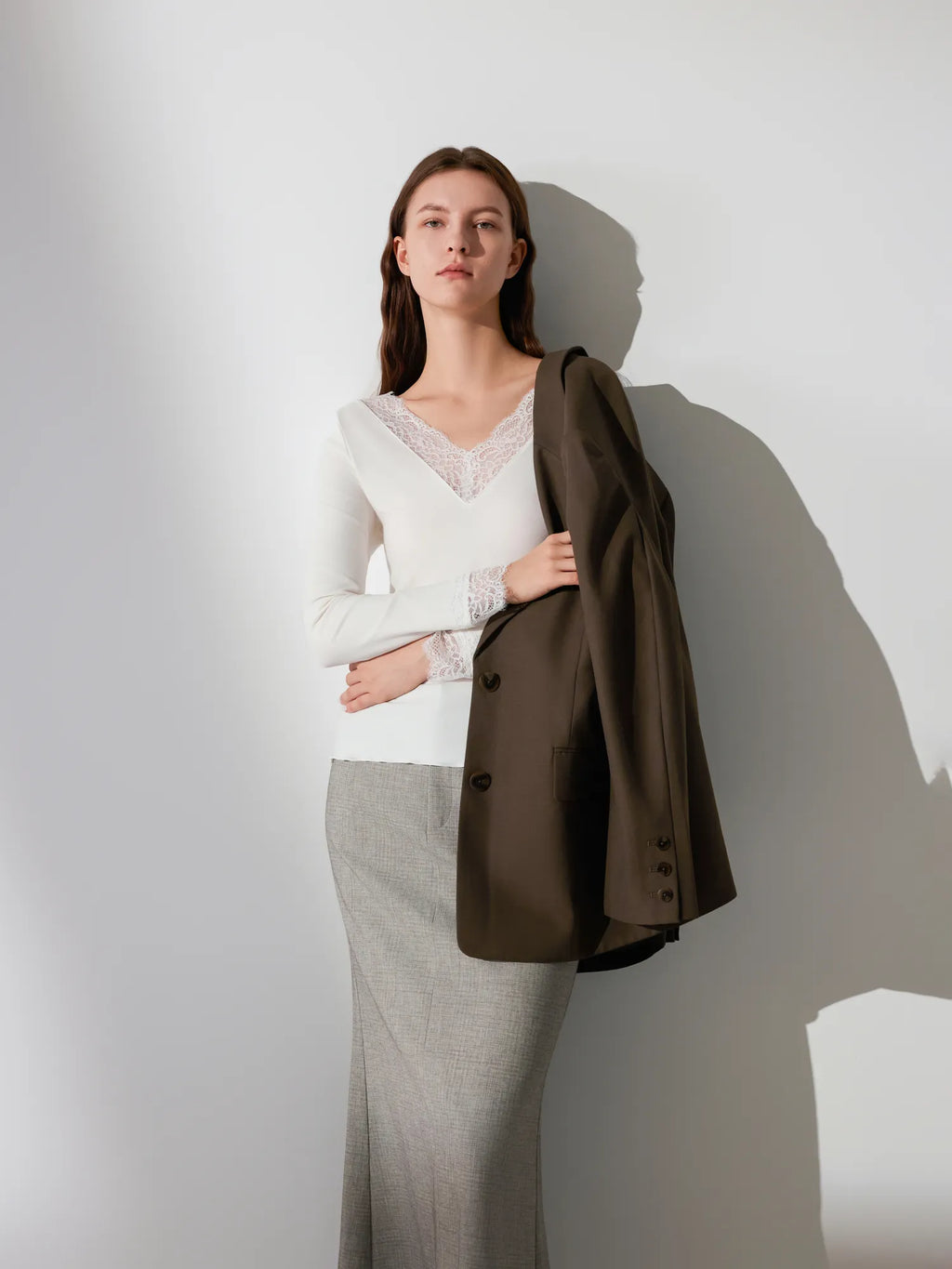 Cloud Cashmere Lace Shirt - Long Sleeve
