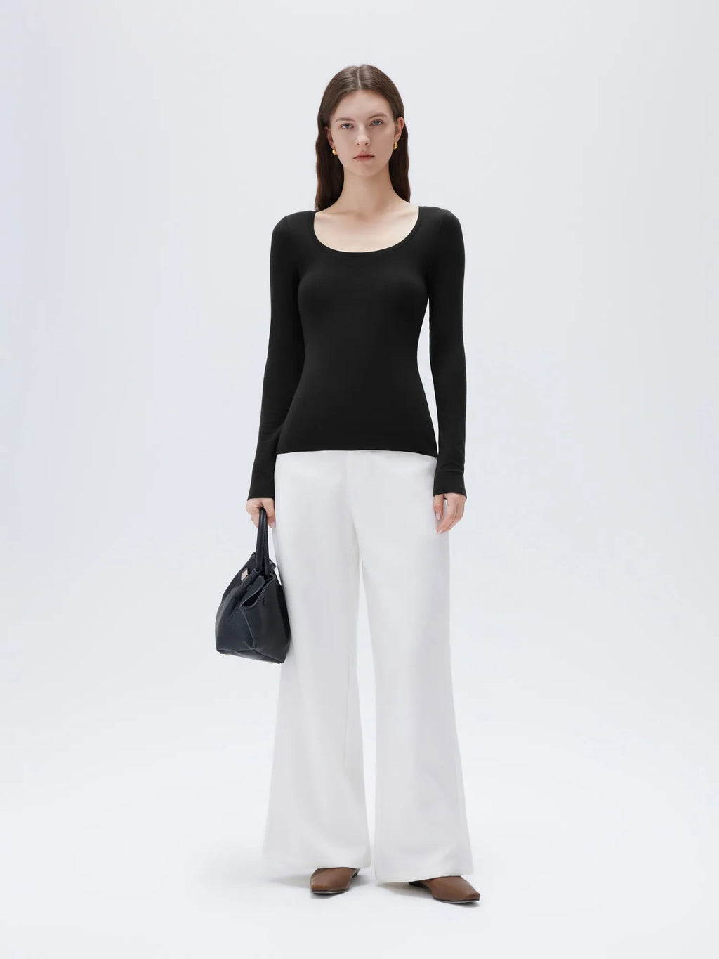 Cloud Cashmere Scoop Neck Shirt - Long Sleeve