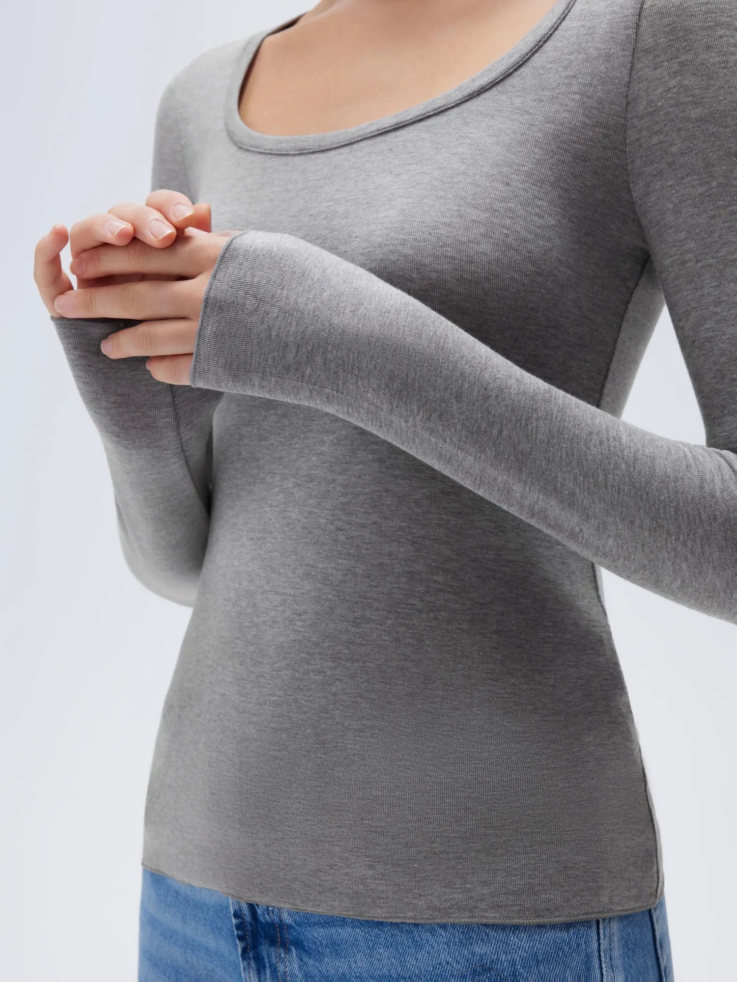 Cloud Cashmere Scoop Neck Shirt - Long Sleeve