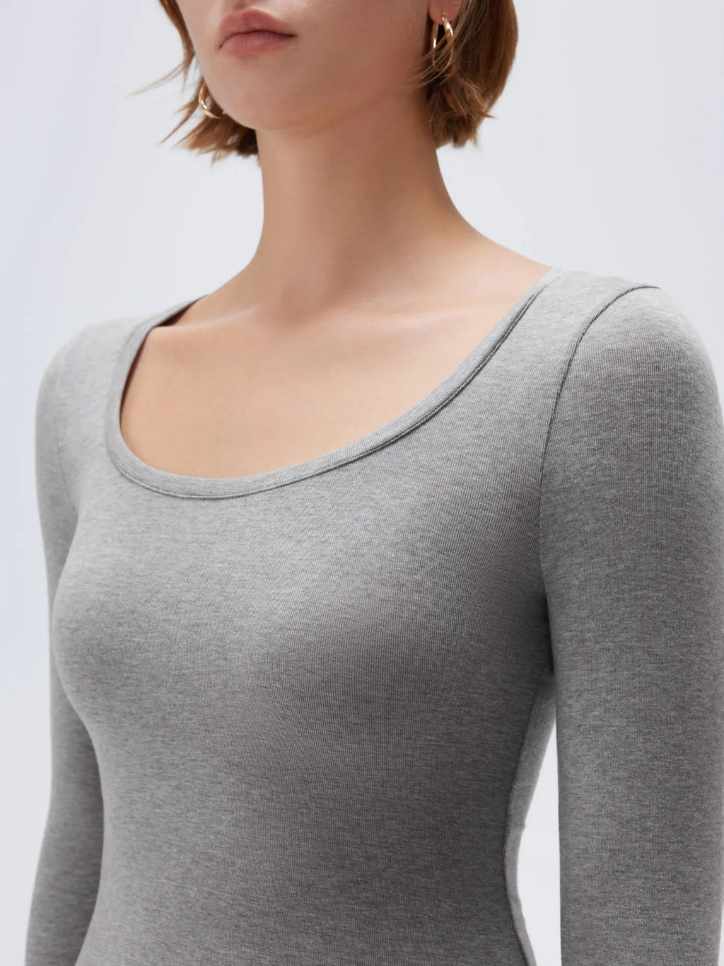Cloud Cashmere Scoop Neck Shirt - Long Sleeve