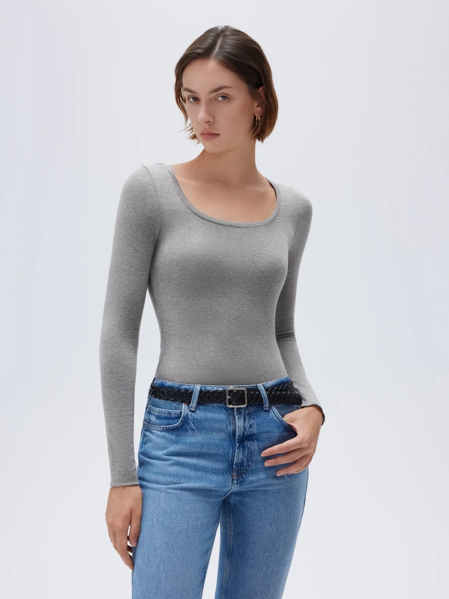 Cloud Cashmere Scoop Neck Shirt - Long Sleeve
