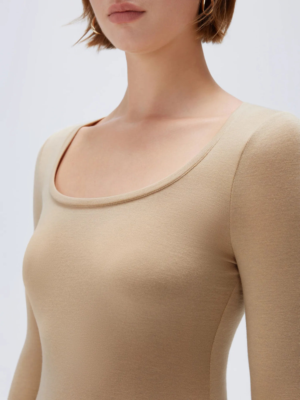 Cloud Cashmere Scoop Neck Shirt - Long Sleeve