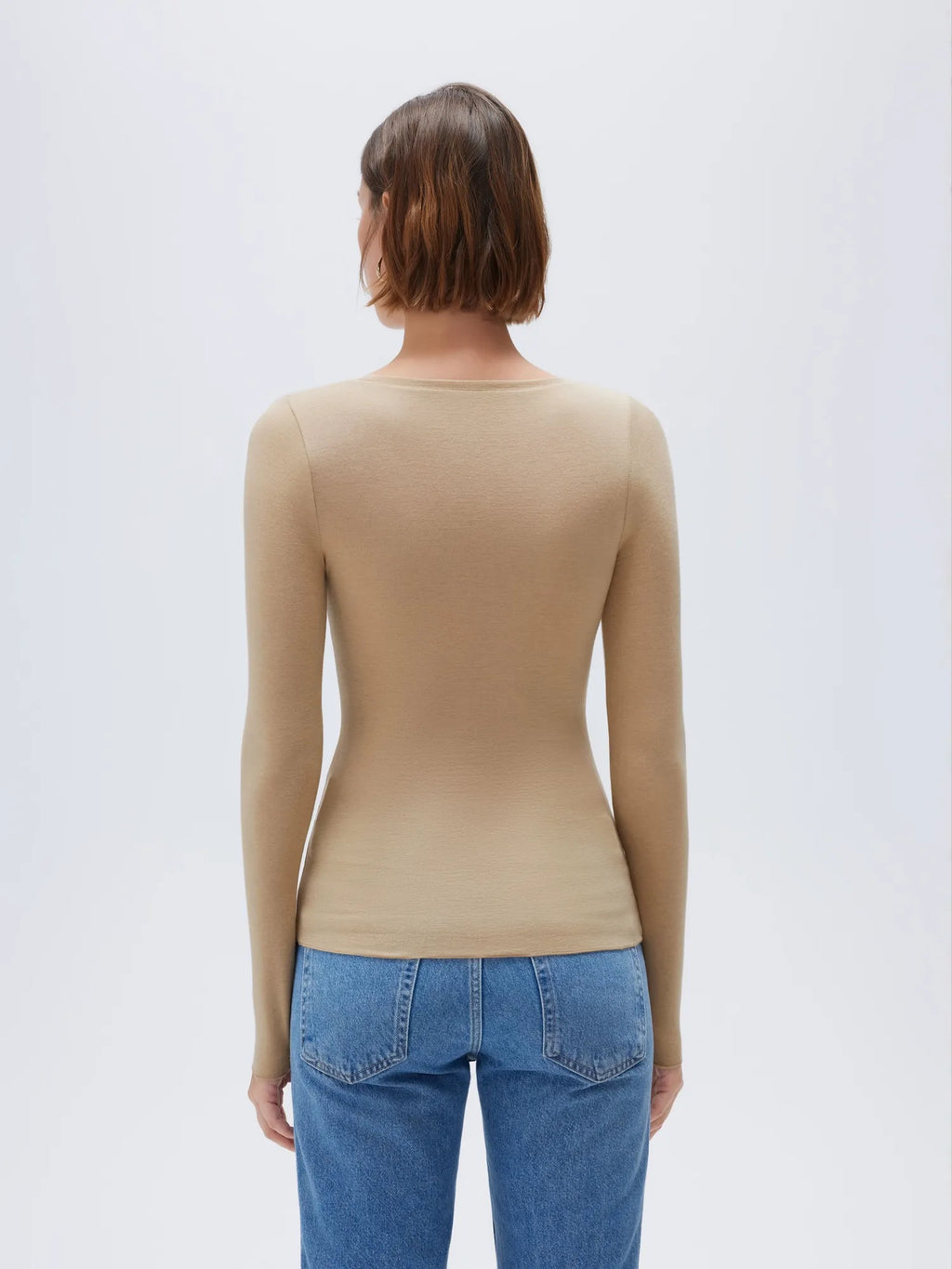 Cloud Cashmere Scoop Neck Shirt - Long Sleeve