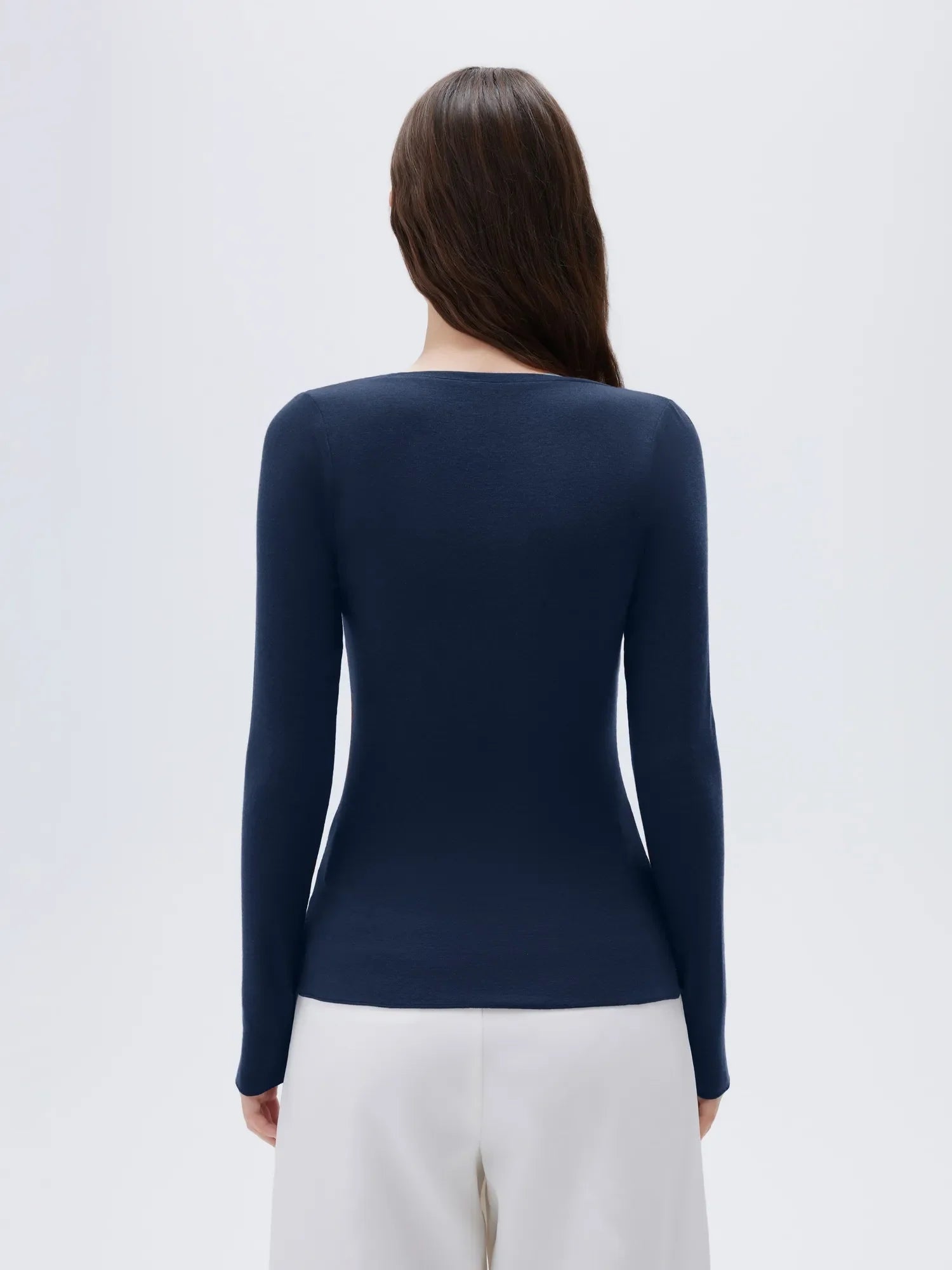 Cloud Cashmere Scoop Neck Shirt - Long Sleeve