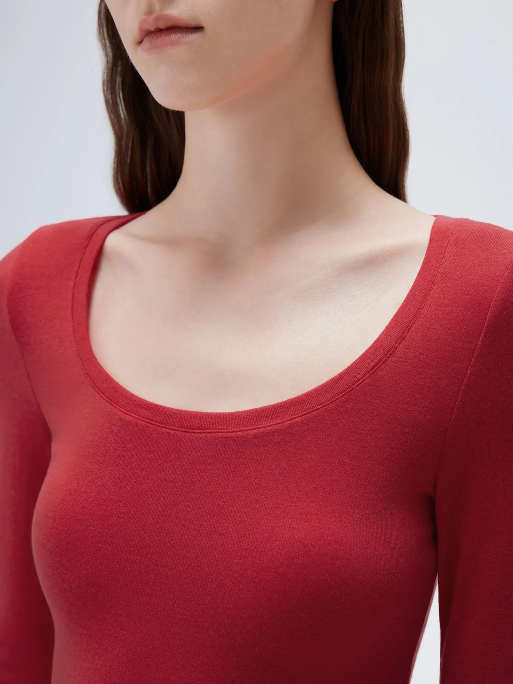 Cloud Cashmere Scoop Neck Shirt - Long Sleeve