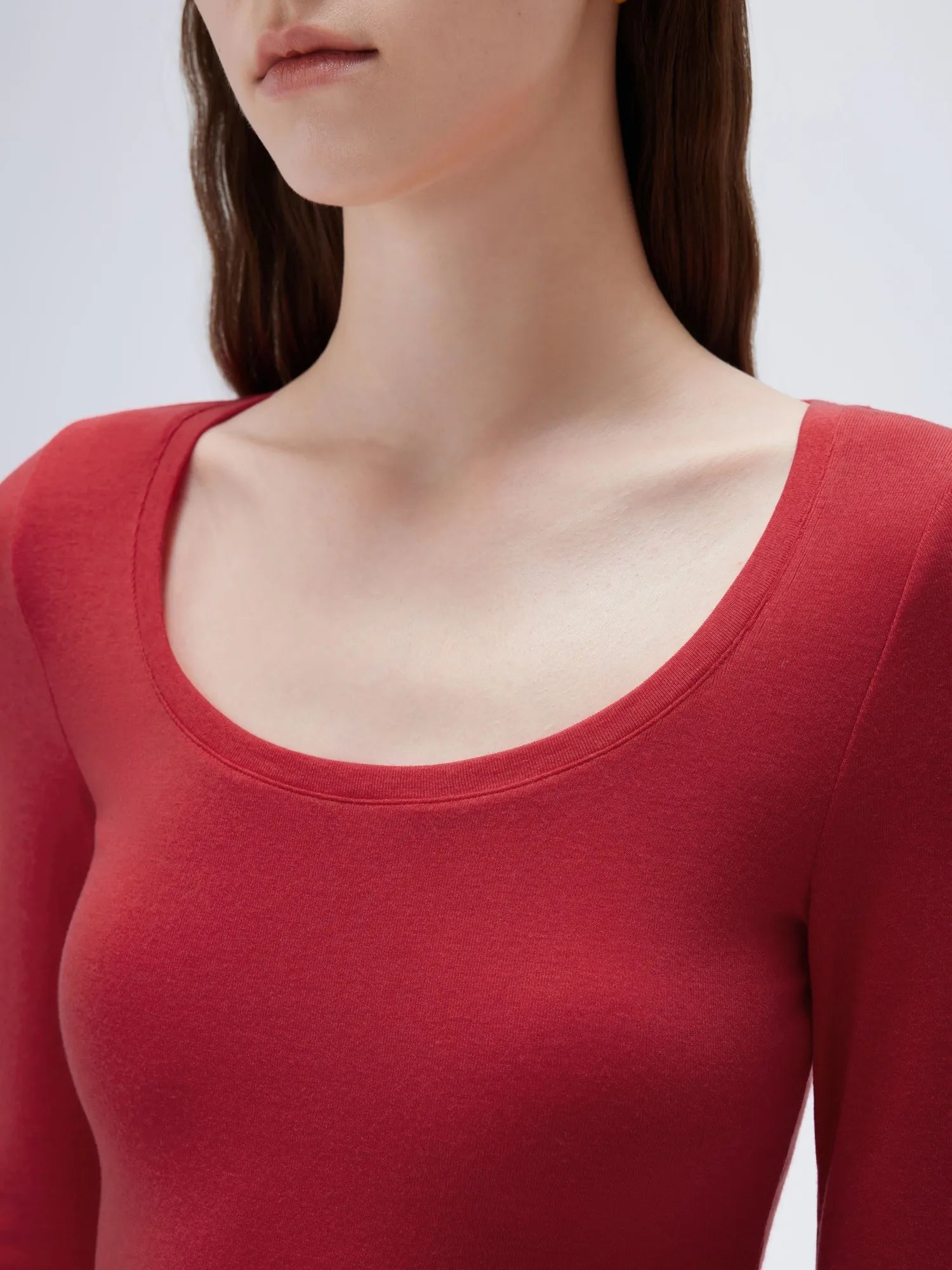Cloud Cashmere Scoop Neck Shirt - Long Sleeve