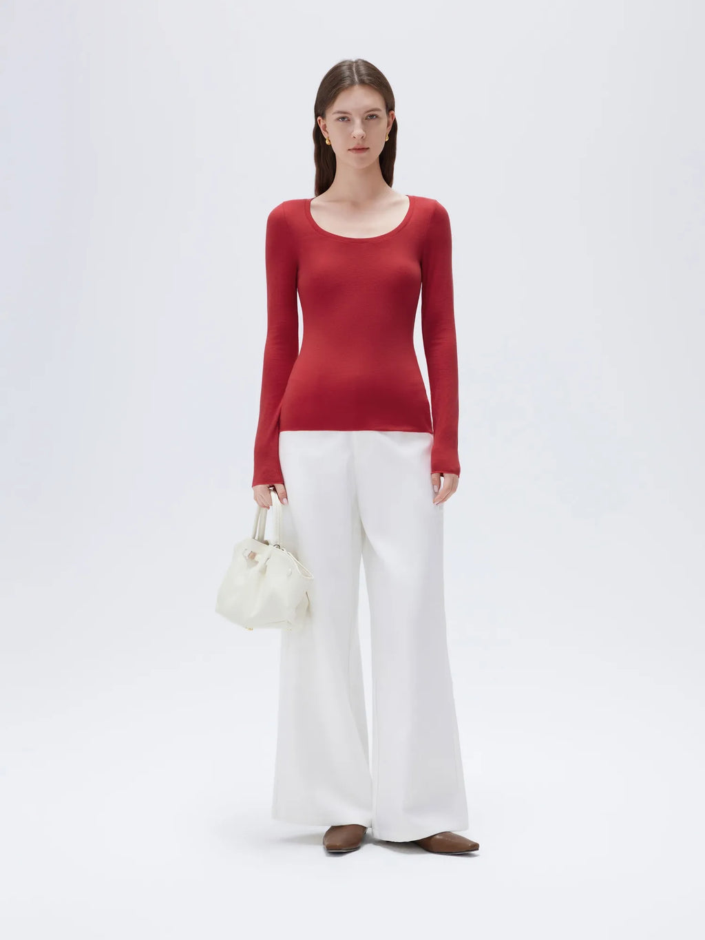 Cloud Cashmere Scoop Neck Shirt - Long Sleeve