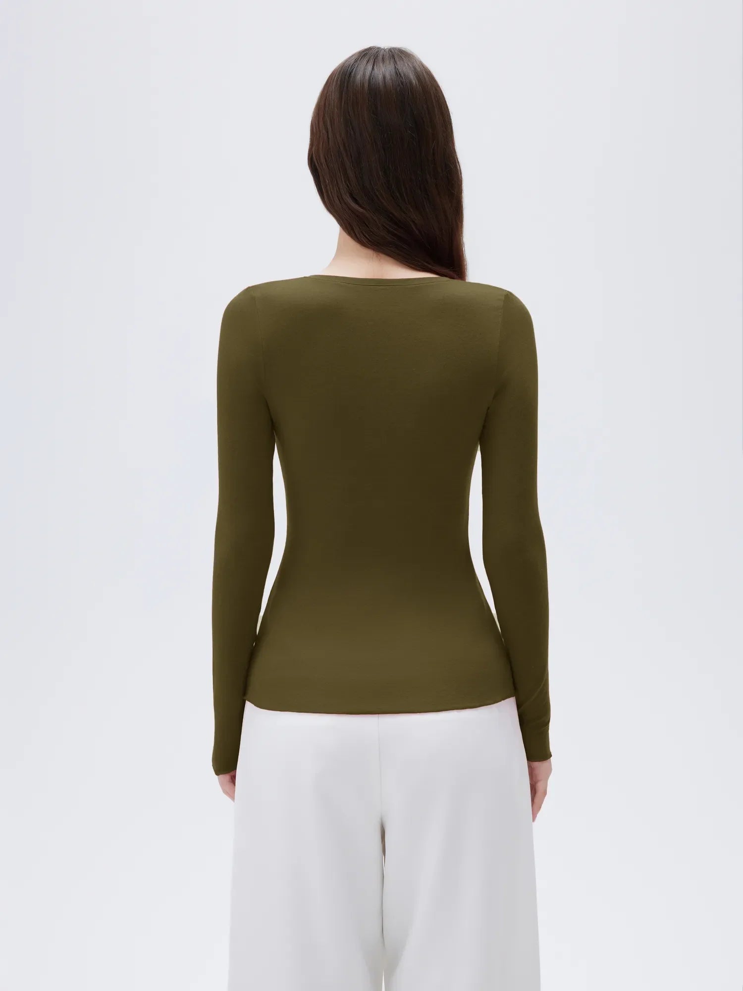 Cloud Cashmere V Neck Shirt - Long Sleeve