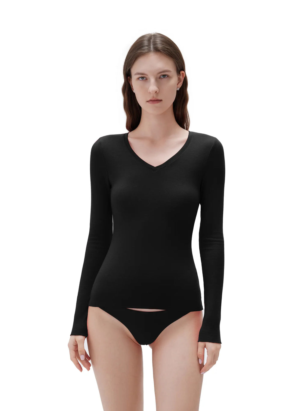 Cloud Cashmere V Neck Shirt - Long Sleeve