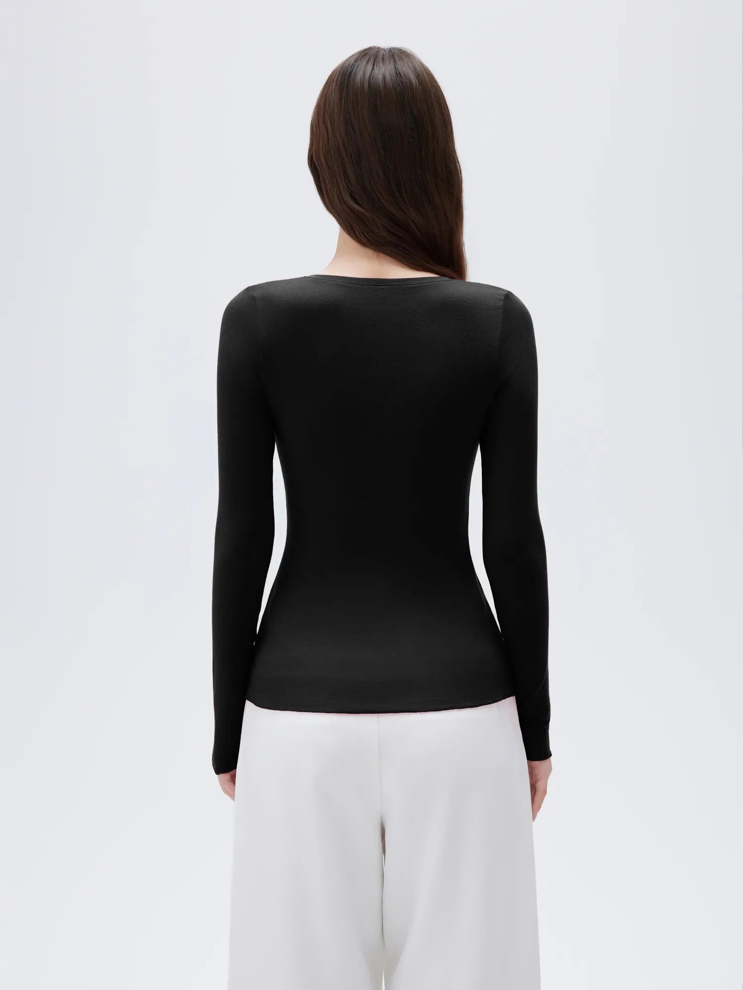 Cloud Cashmere V Neck Shirt - Long Sleeve
