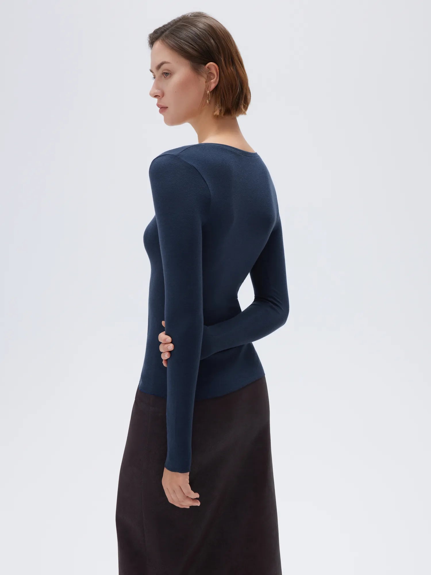 Cloud Cashmere V Neck Shirt - Long Sleeve
