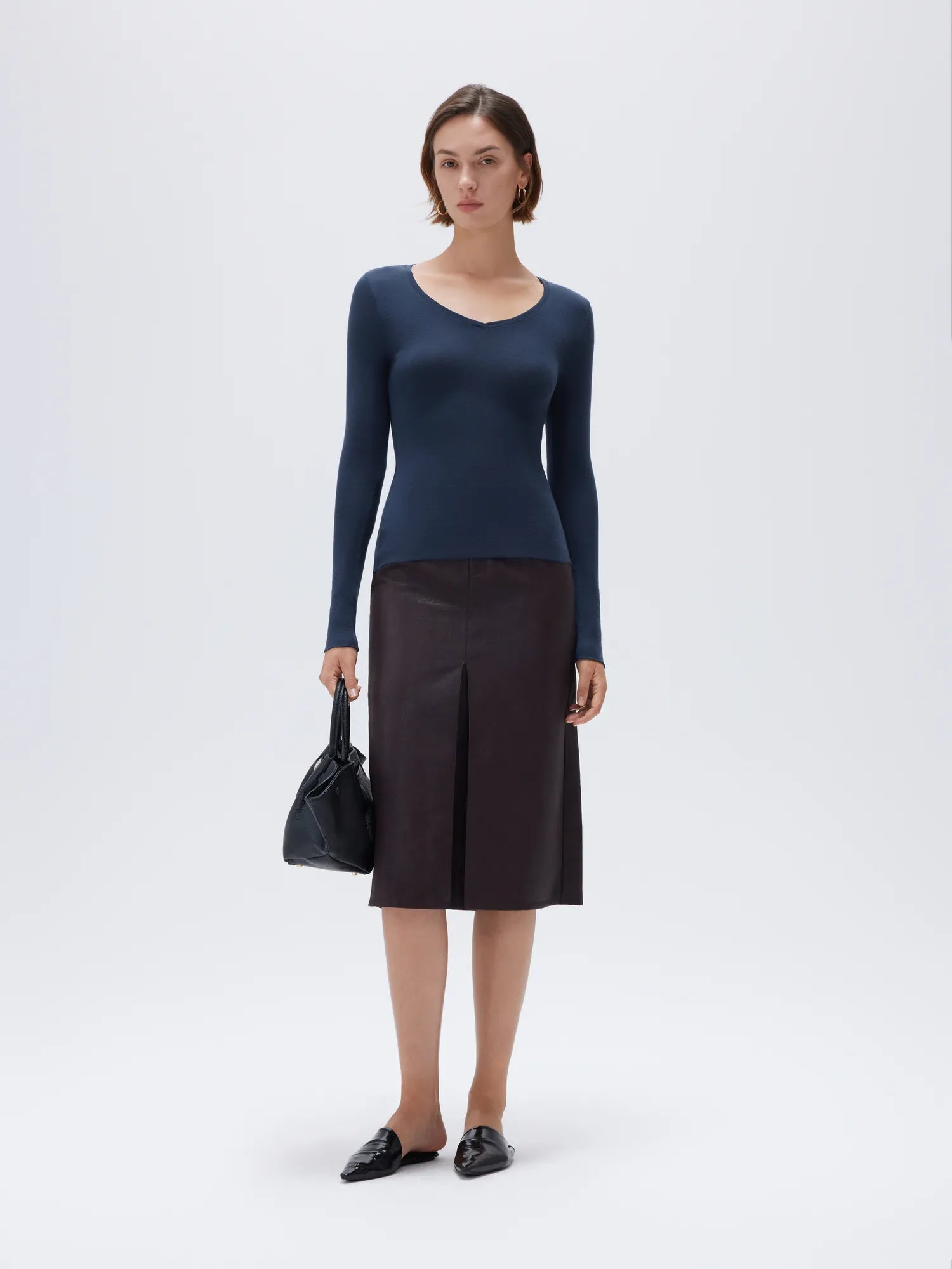 Cloud Cashmere V Neck Shirt - Long Sleeve