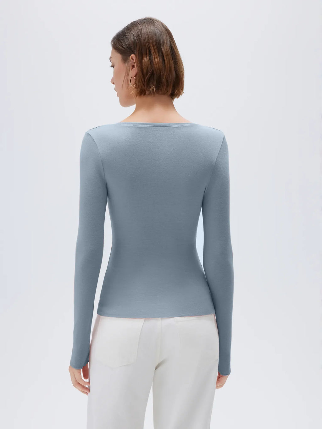 Cloud Cashmere V Neck Shirt - Long Sleeve