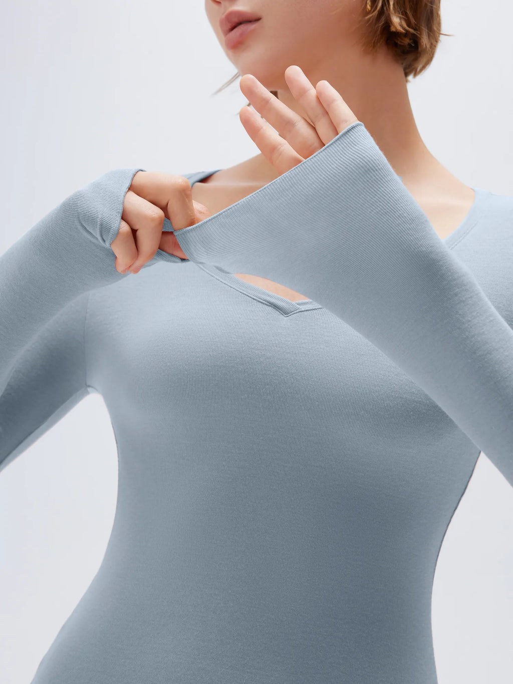 Cloud Cashmere V Neck Shirt - Long Sleeve
