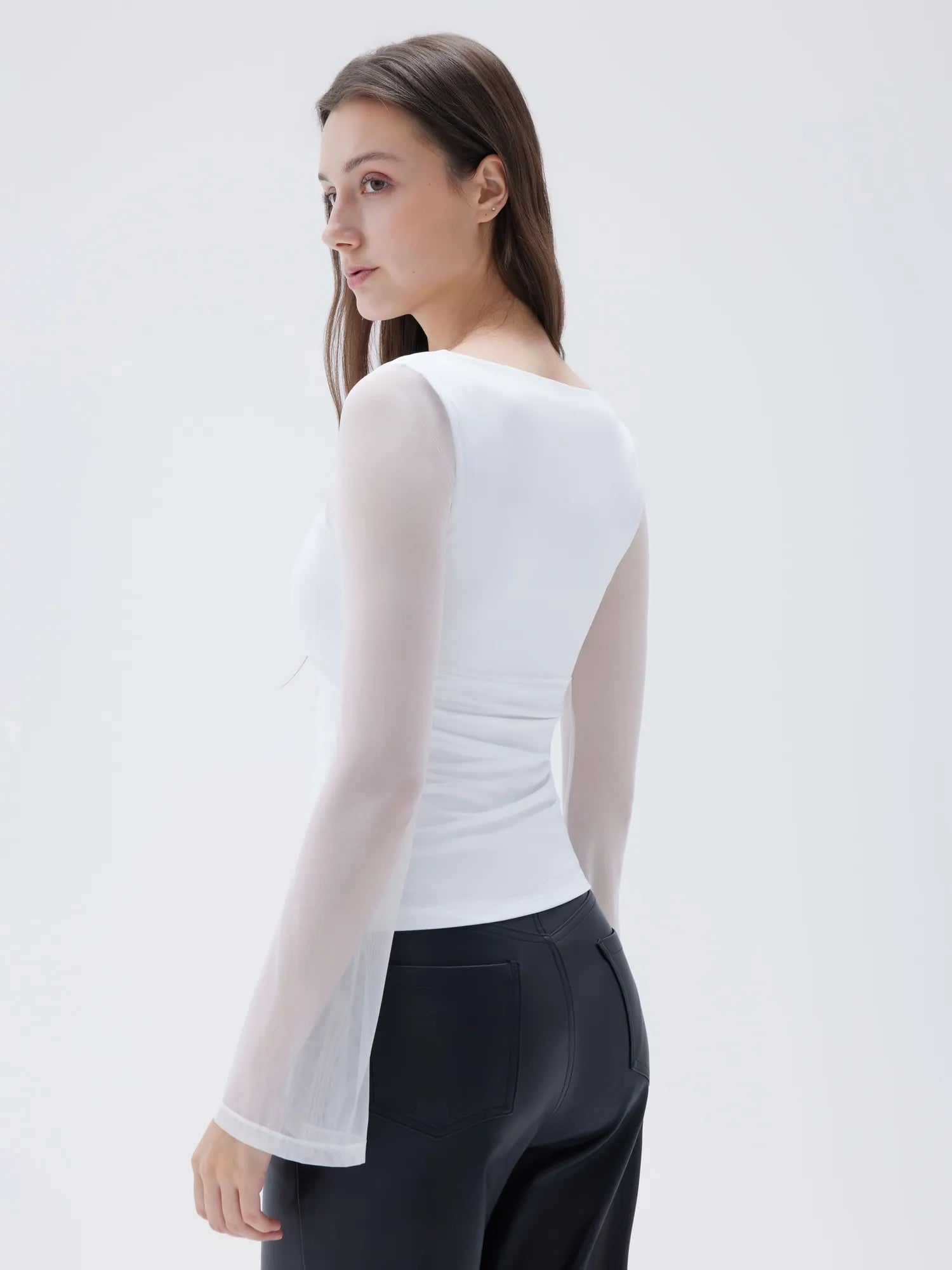 Mesh Boat Neck Shirt - Bell Long Sleeve