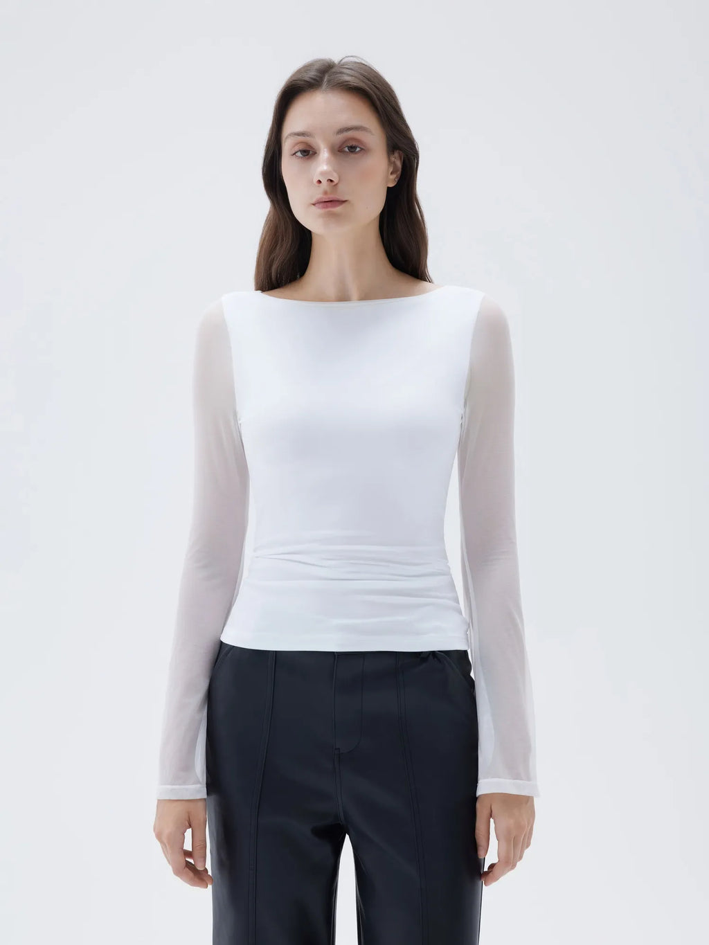 Mesh Boat Neck Shirt - Bell Long Sleeve