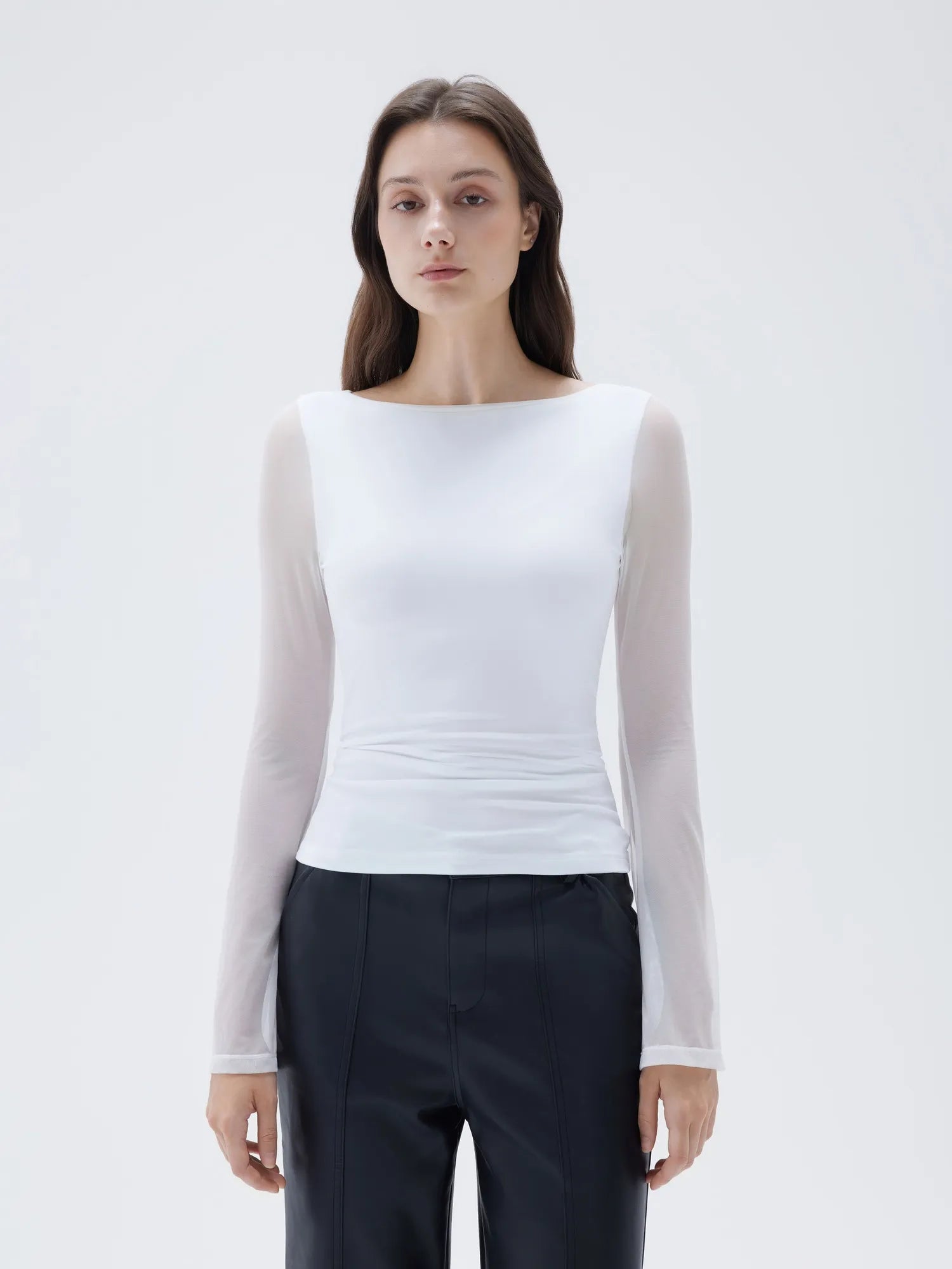 Mesh Boat Neck Shirt - Bell Long Sleeve