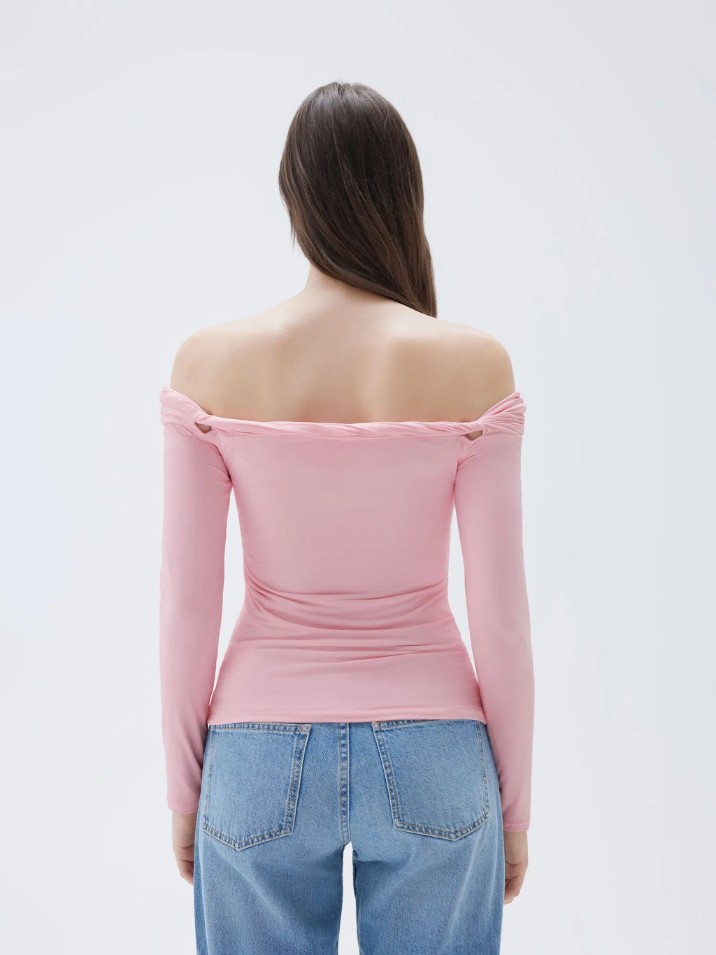Buttery Soft Padded Off Shoulder Shirt - Long Sleeve