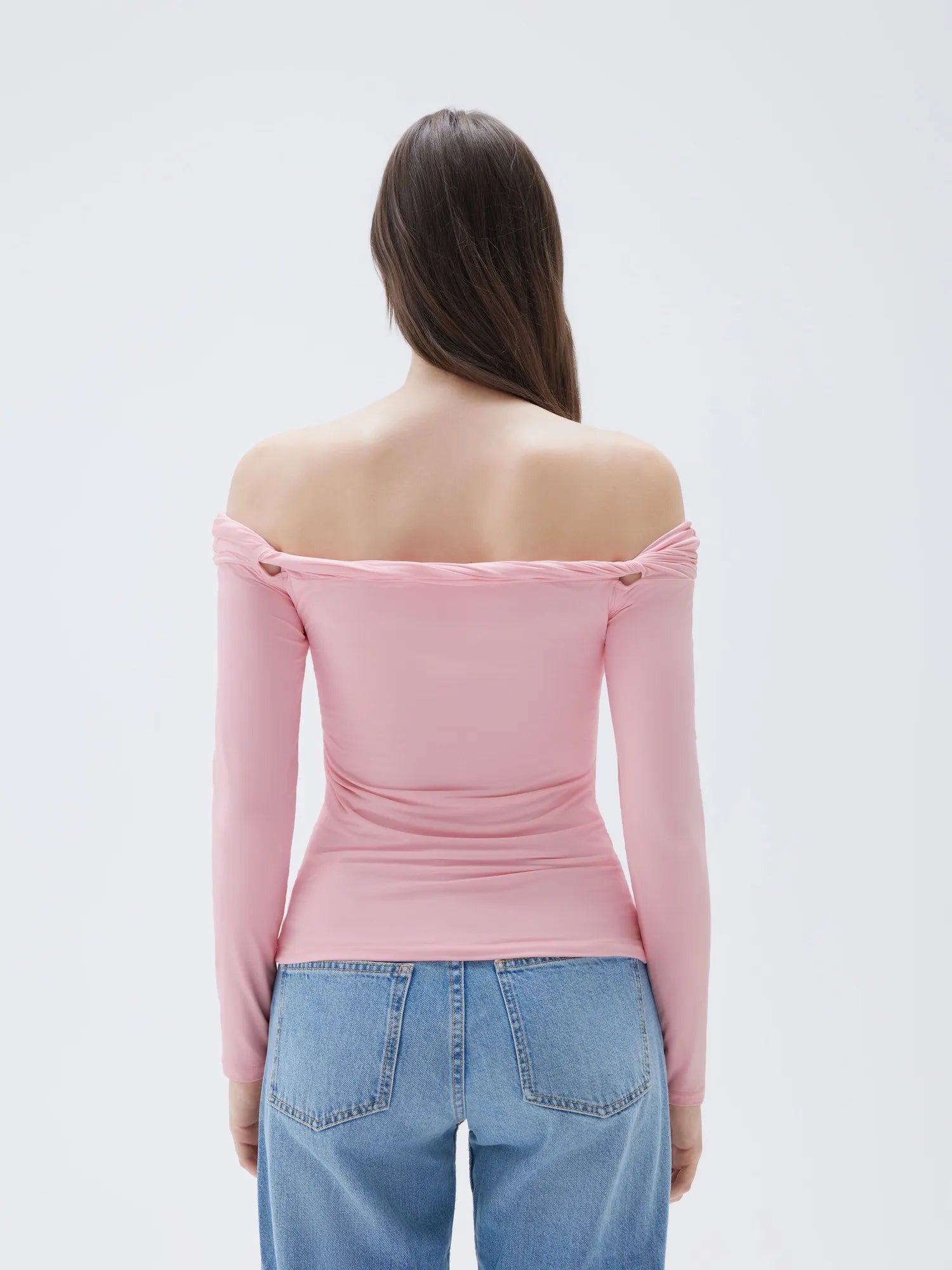 Buttery Soft Padded Off Shoulder Shirt - Long Sleeve