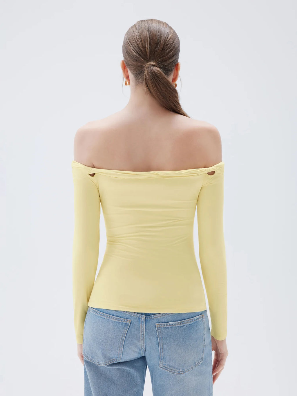 Buttery Soft Padded Off Shoulder Shirt - Long Sleeve