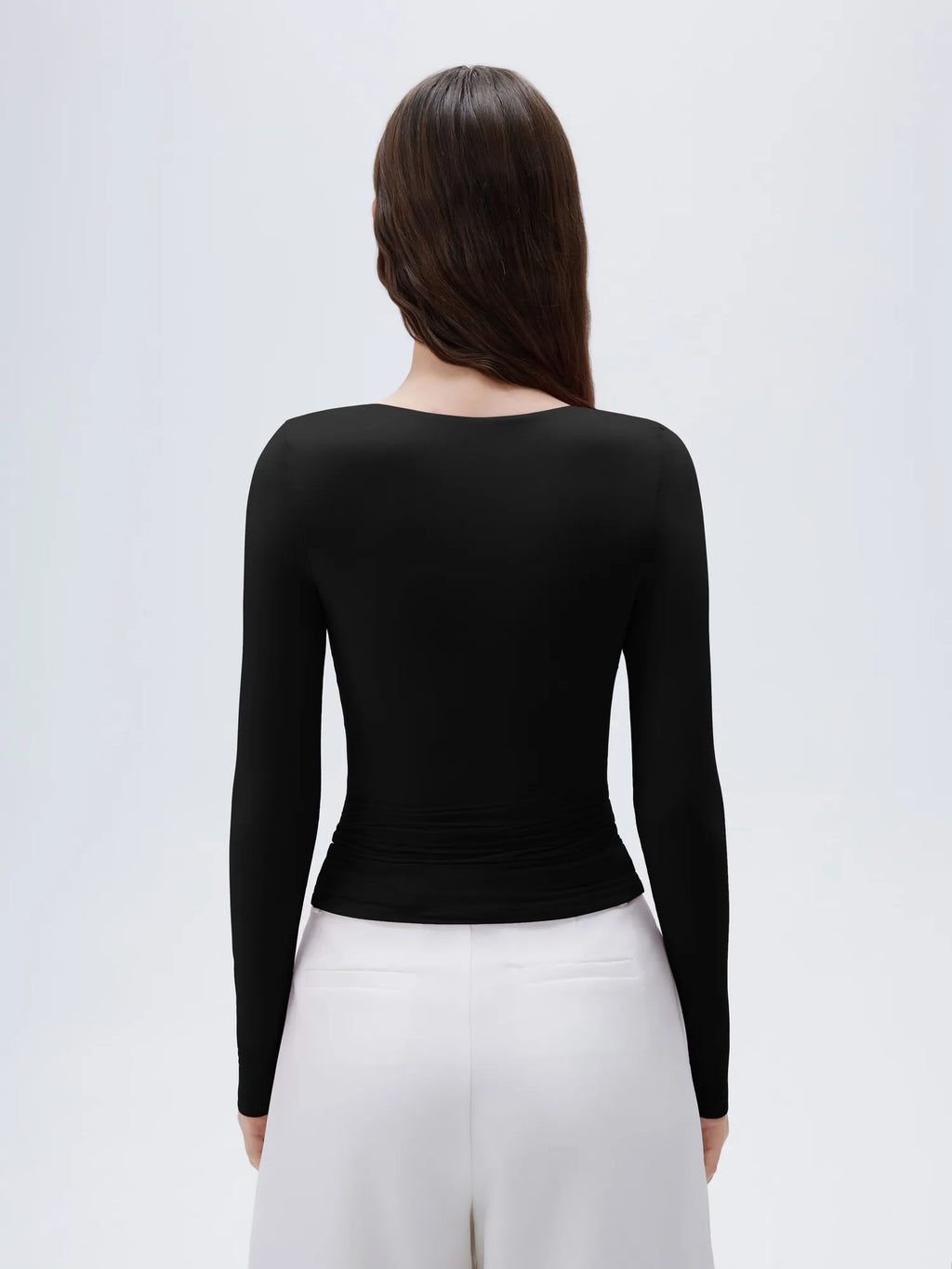 Buttery Soft Cross V Neck Shirt - Long Sleeve